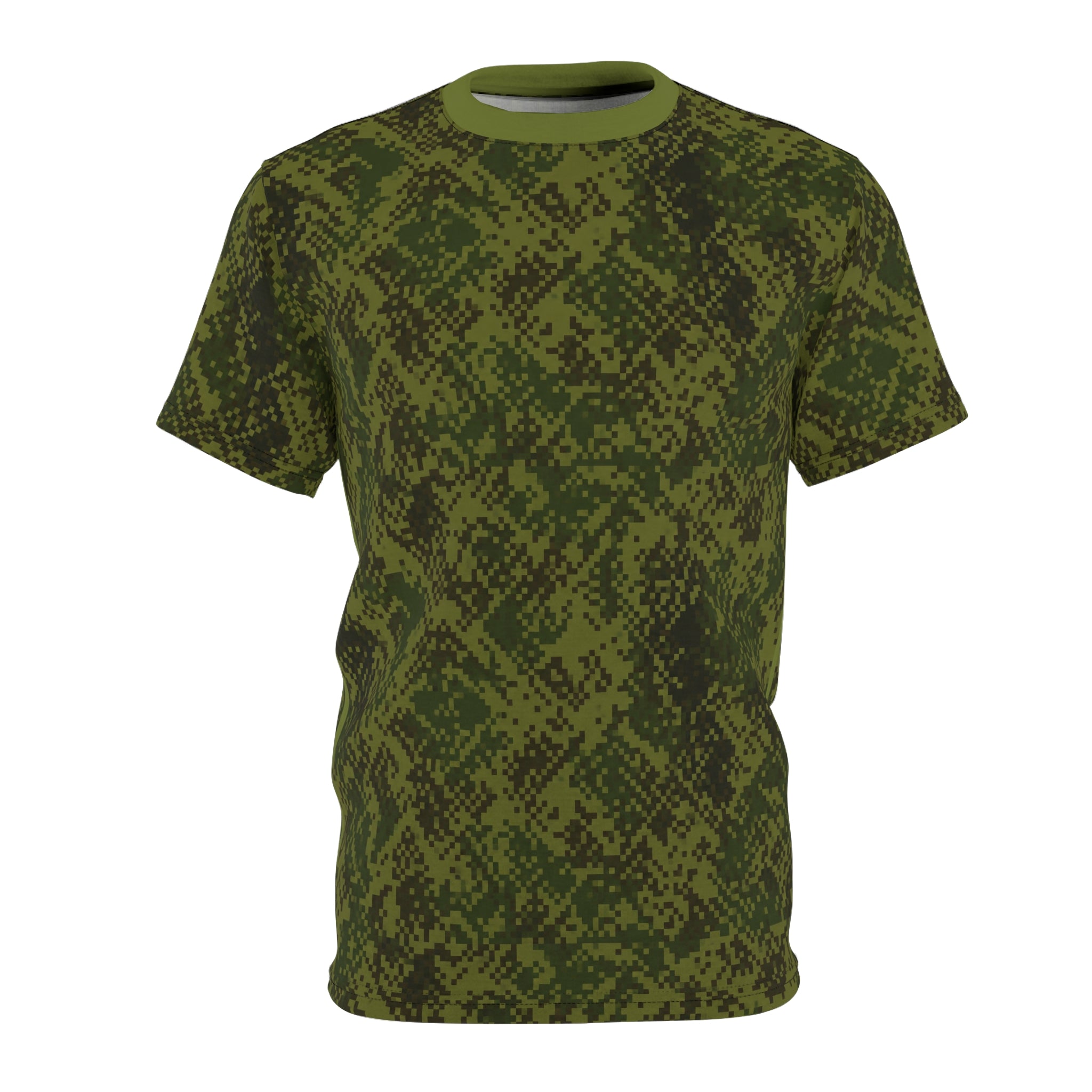 Olive Digital Camo Tee — All-Over Print Military Style