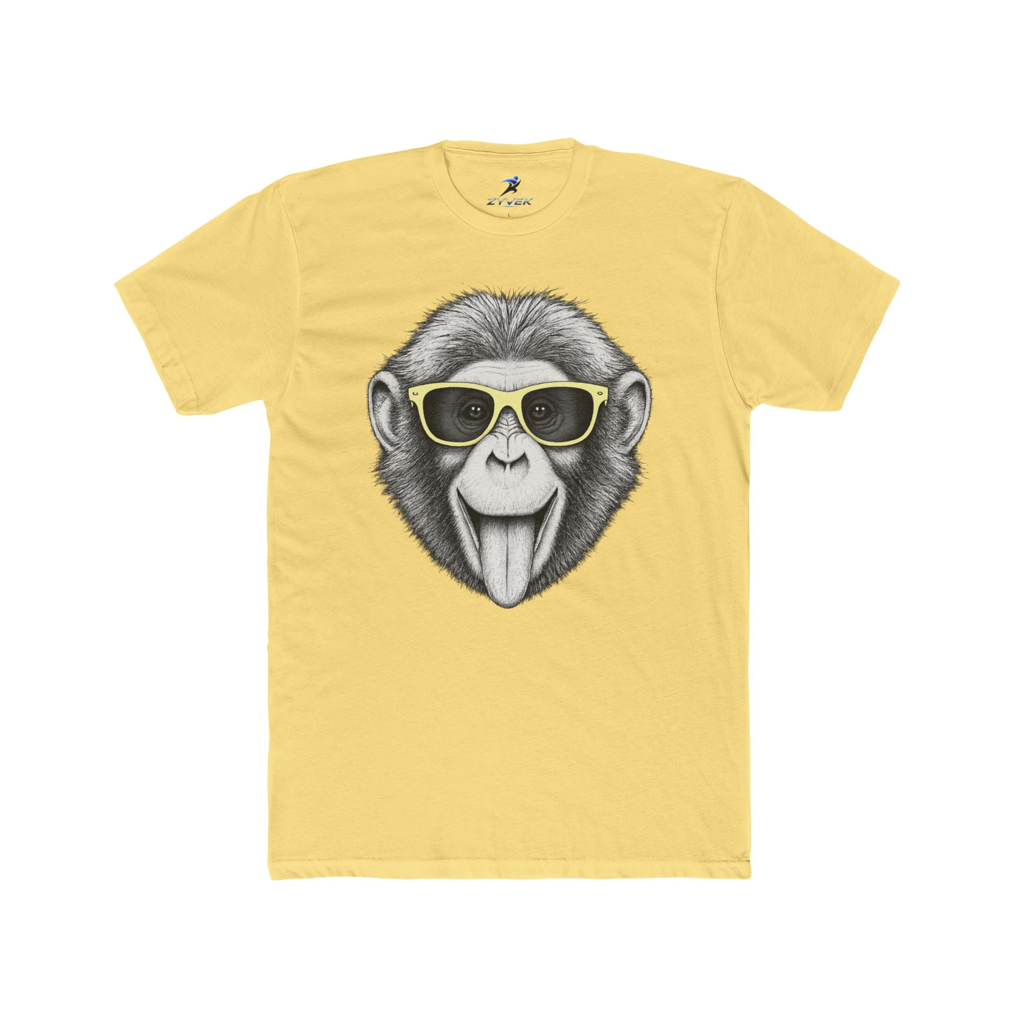 Chimp with Sunglasses Graphic Tee — Playful Monkey Face T-Shirt