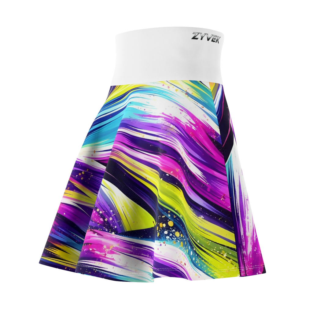 ZYVEK Neon Wave Skater Skirt