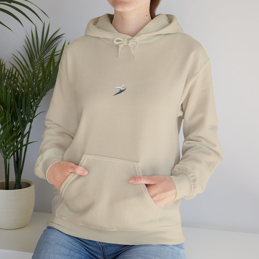 Minimal White Hoodie with Tiny Swift Bird Emblem