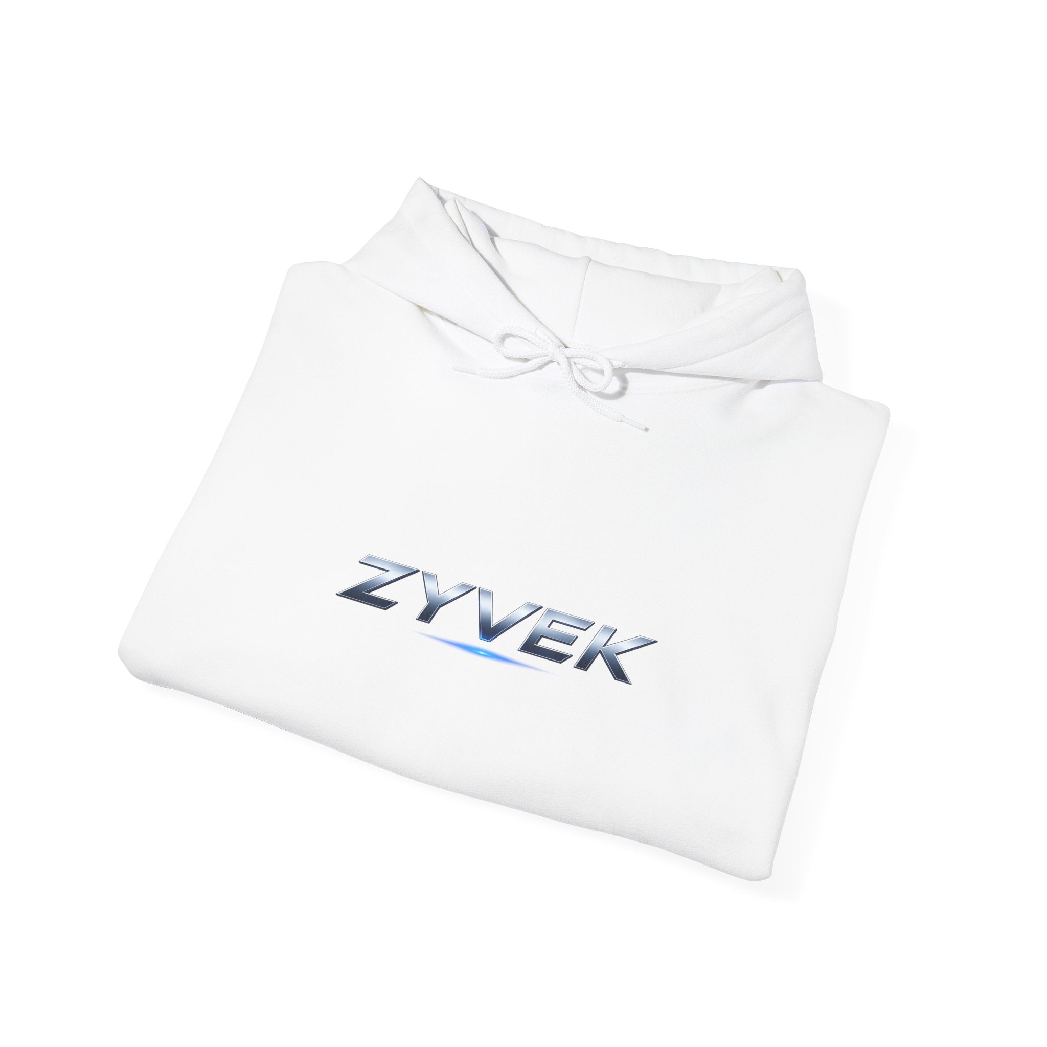 Zyvek Metallic Logo Hoodie — Minimal Tech Streetwear Pullover