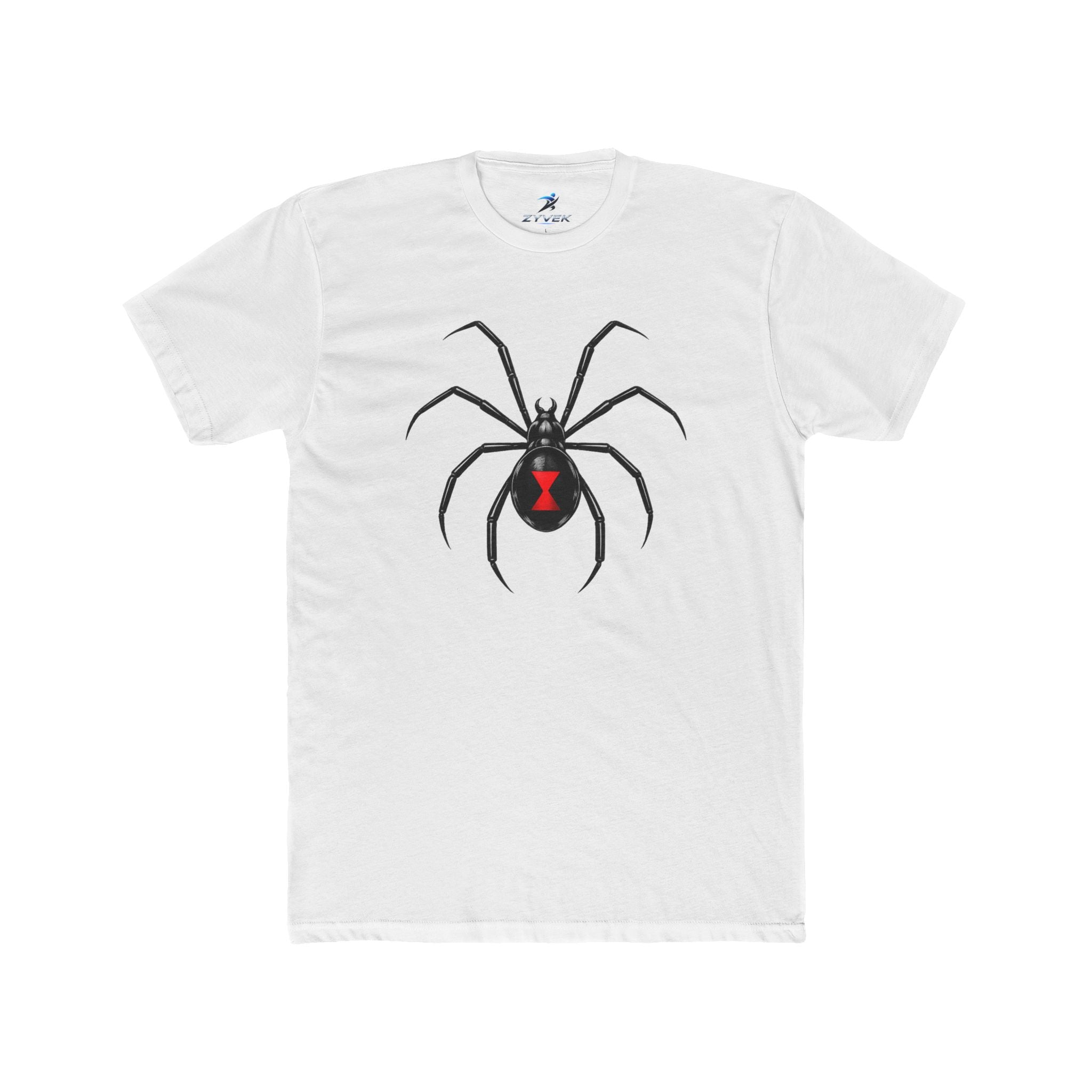 Black Widow Spider Tee - Red Hourglass Graphic T-Shirt