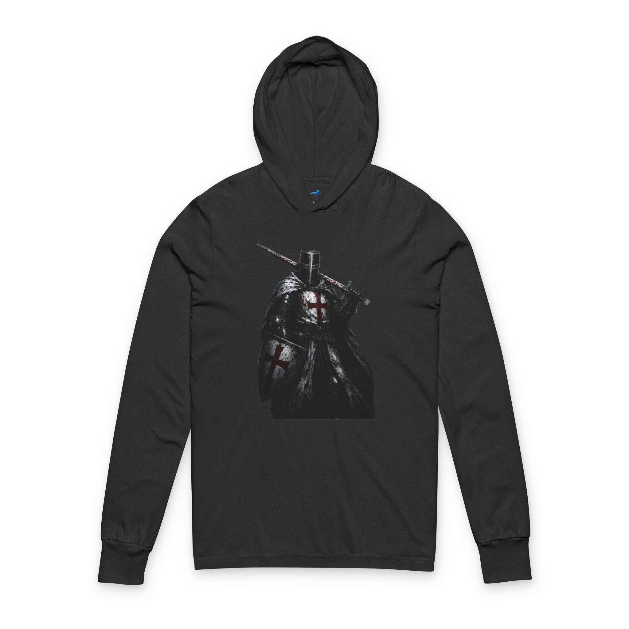 Medieval Knight Hooded Tee — Dark Crusader Graphic Long Sleeve
