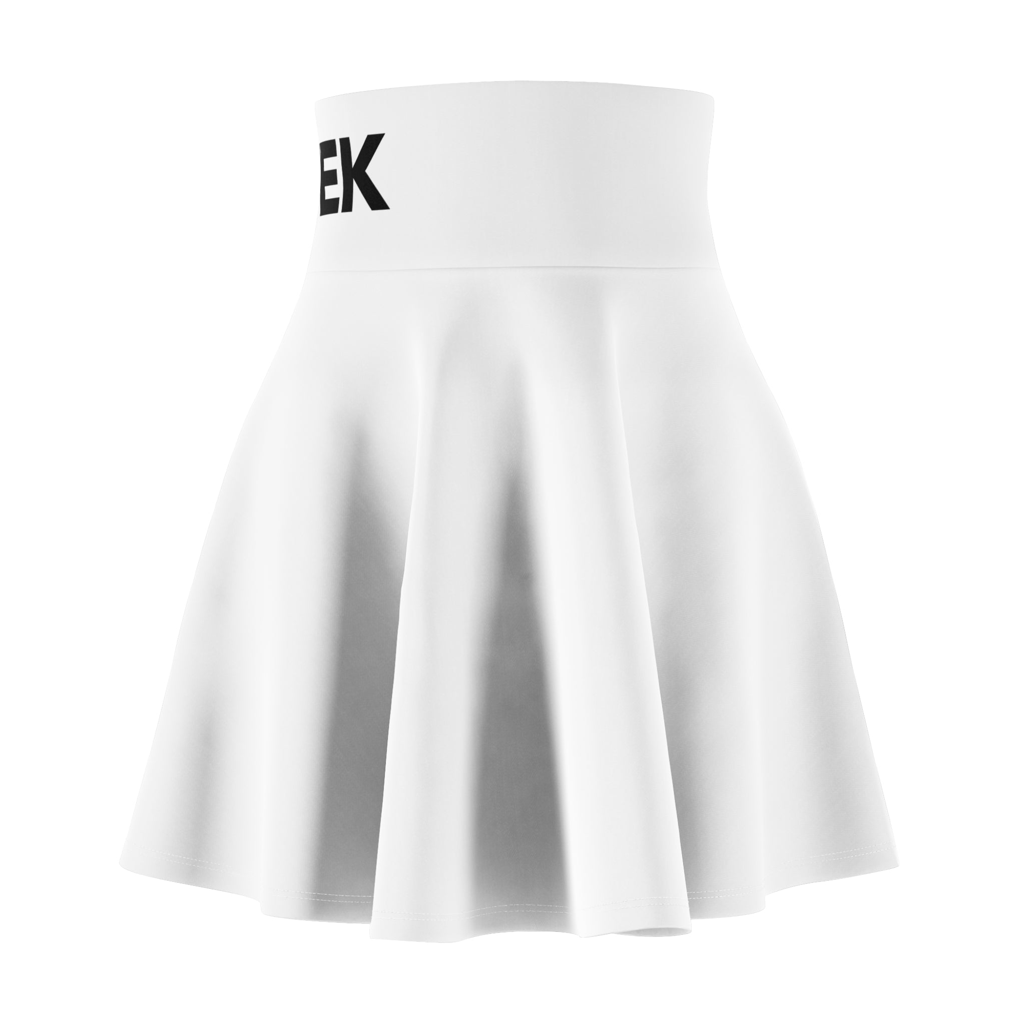 Women's Graphic Skater Skirt — Minimal High-Waist Text Accent