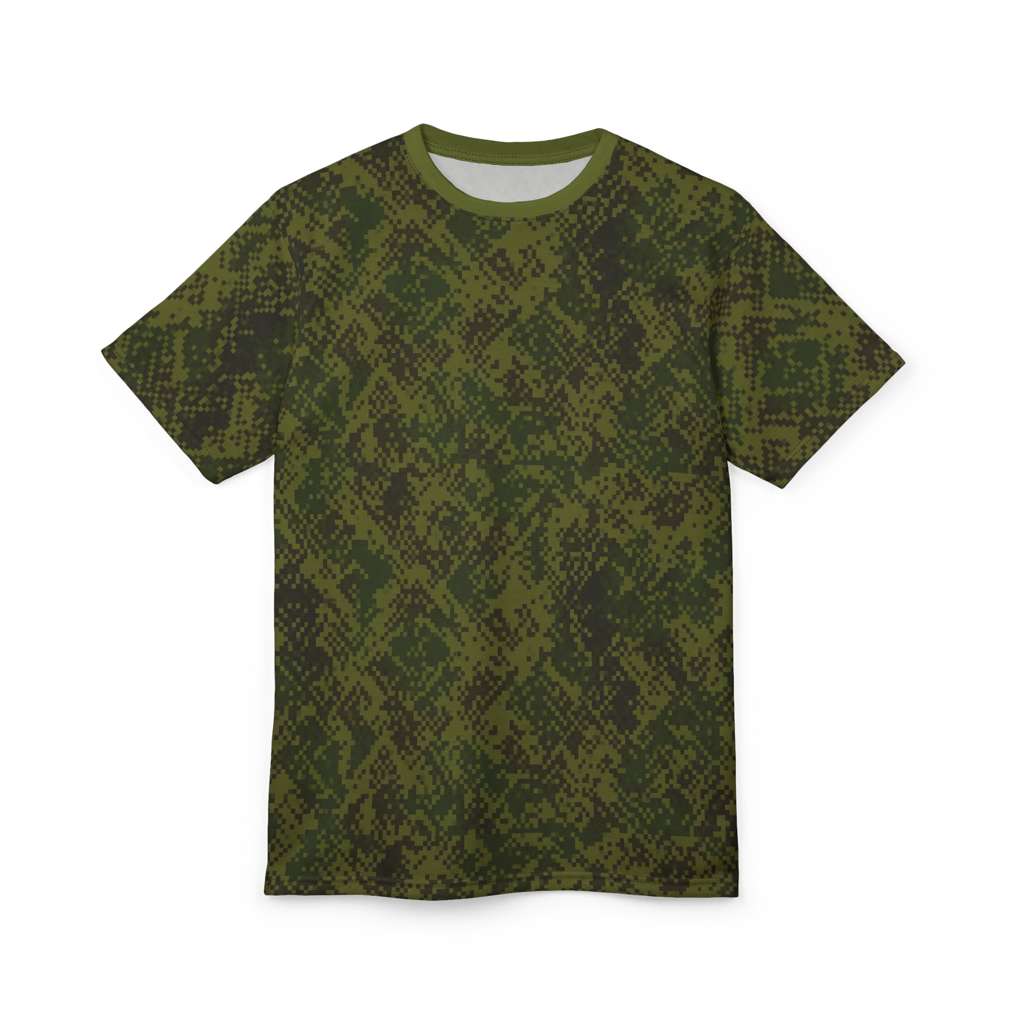 Olive Digital Camo Tee — All-Over Print Military Style