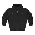 Minimal Blue Dolphin Zip Hoodie — Small Chest Logo Full‑Zip Sweatshirt