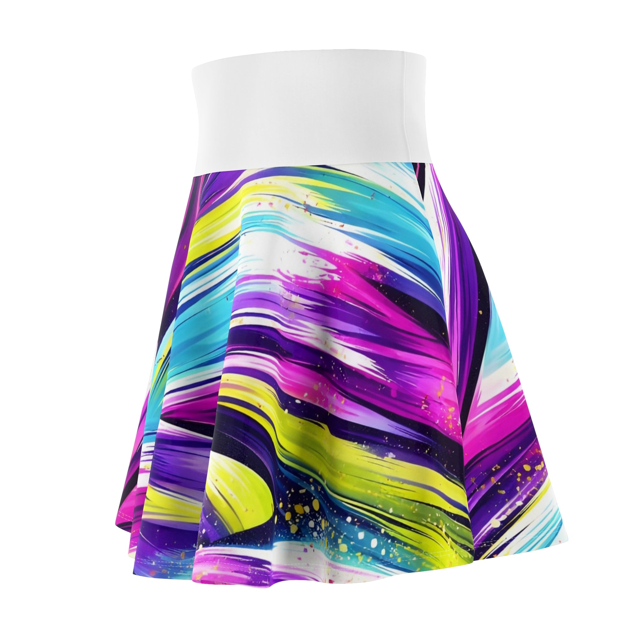 ZYVEK Neon Wave Skater Skirt
