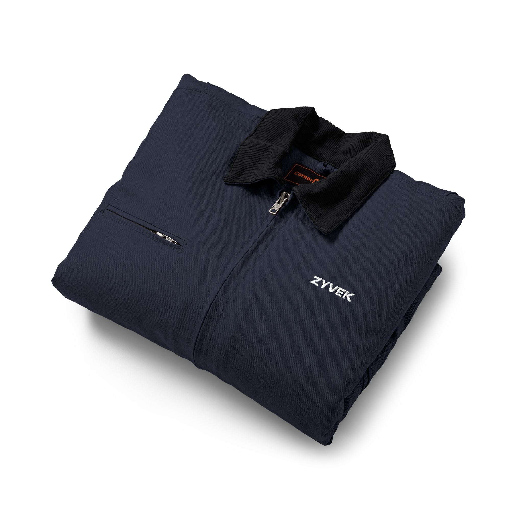Duck Cloth Work Jacket – Durable Black Zip-Up Workwear