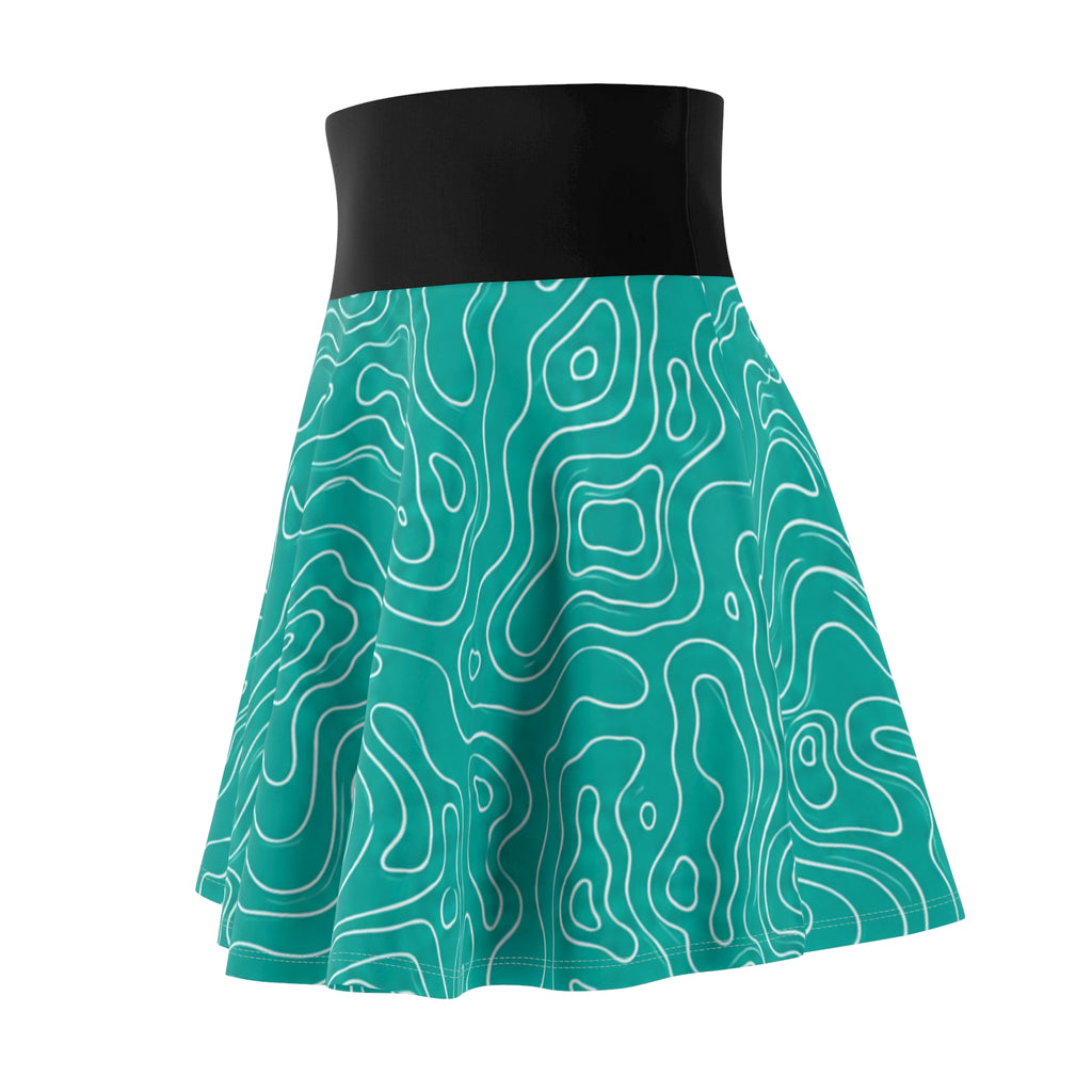 ZYVEK Topography Flow Skater Skirt – Aqua Edition