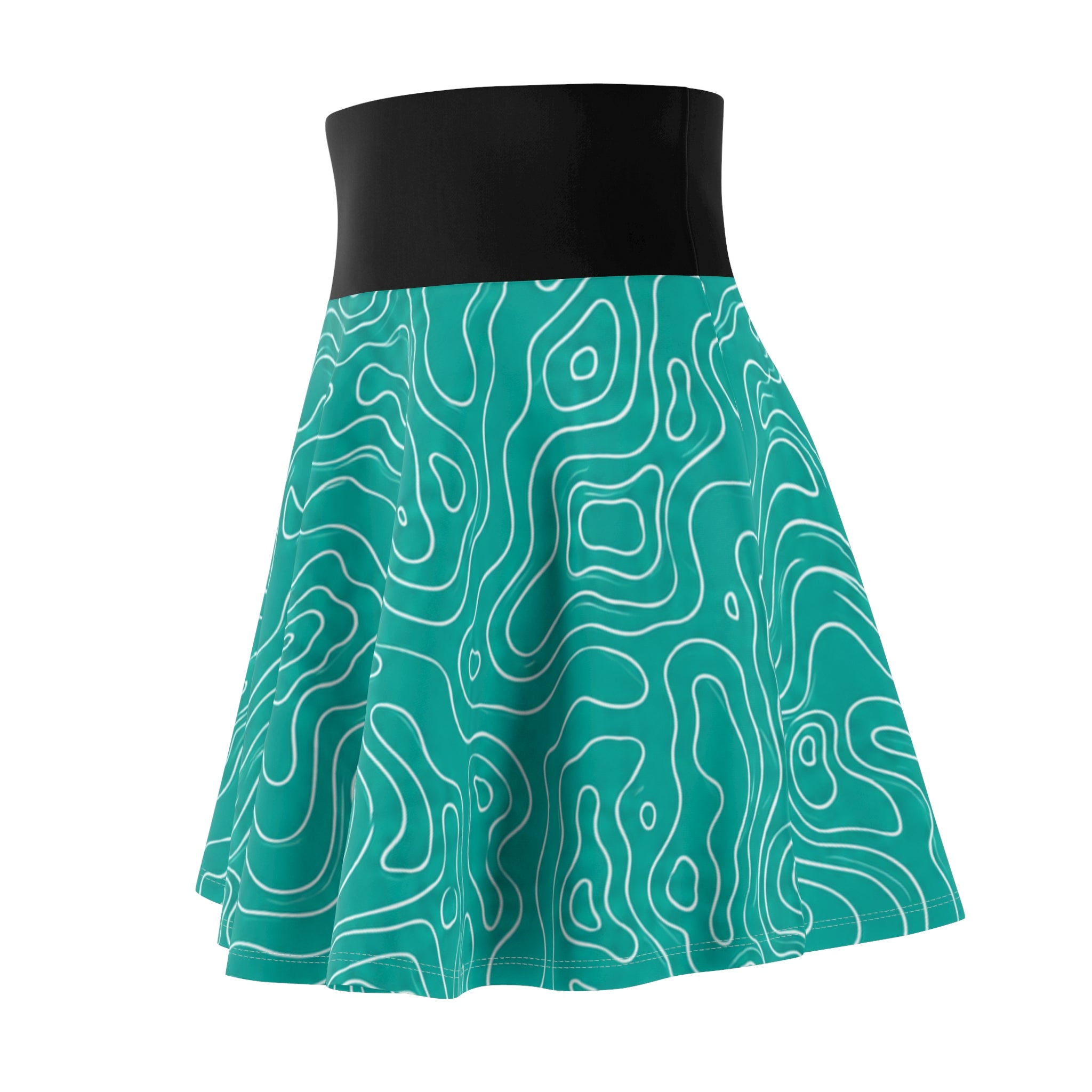 ZYVEK Topography Flow Skater Skirt – Aqua Edition