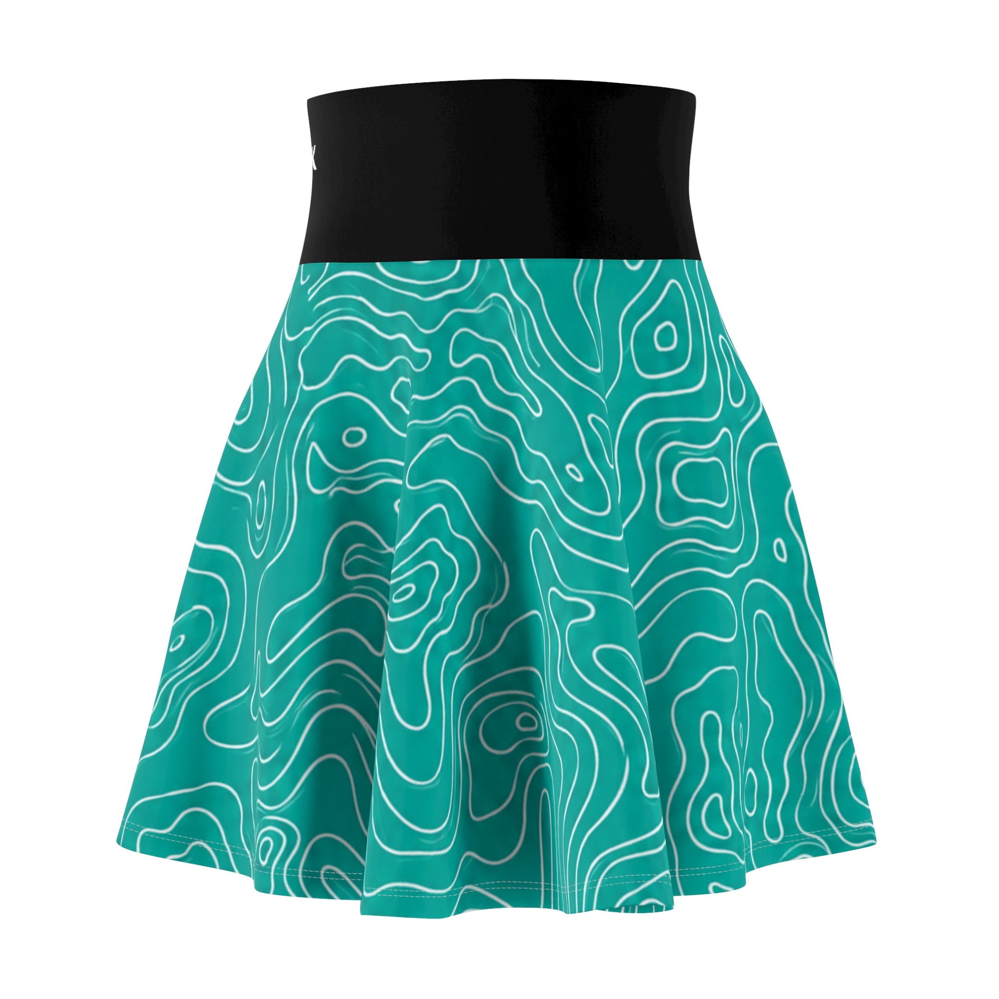 ZYVEK Topography Flow Skater Skirt – Aqua Edition