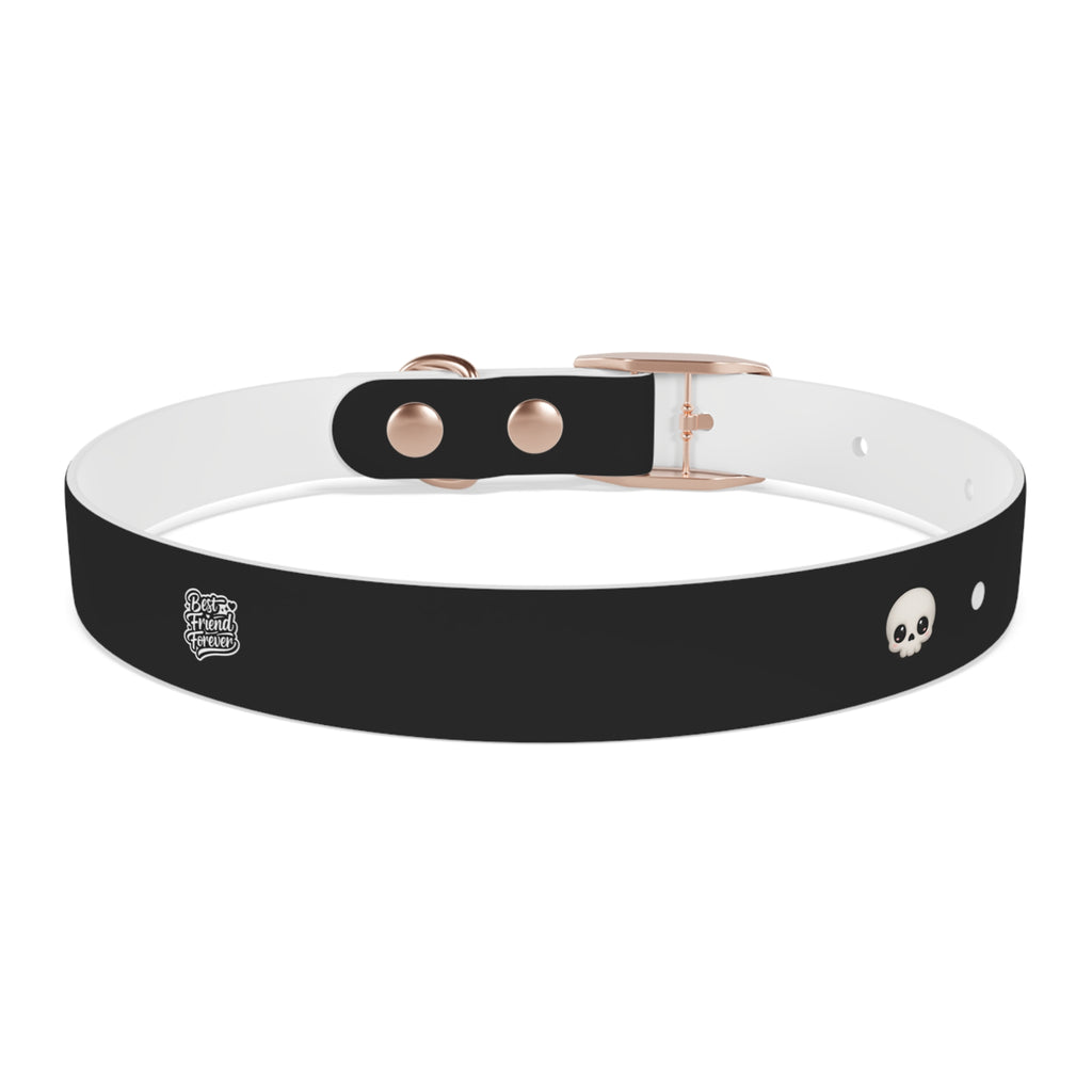 ZYVEK Gothic “Best Friend Forever” Dog Collar – Minimal Skull Edition