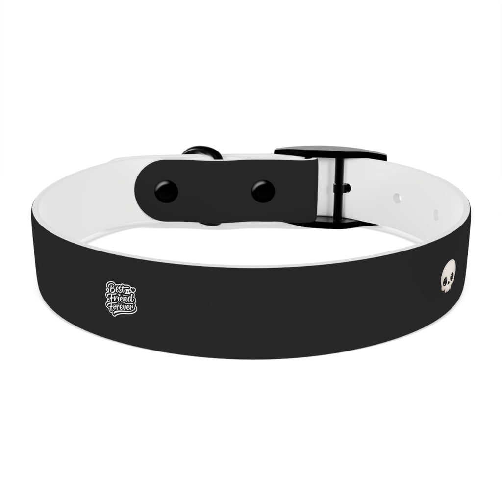 ZYVEK Gothic “Best Friend Forever” Dog Collar – Minimal Skull Edition