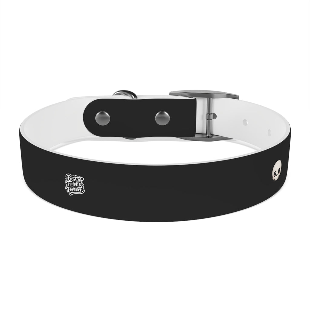 ZYVEK Gothic “Best Friend Forever” Dog Collar – Minimal Skull Edition