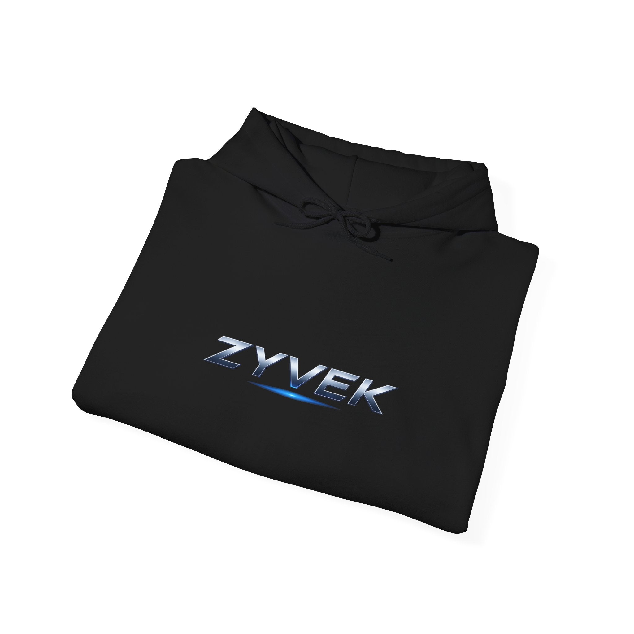 Zyvek Metallic Logo Hoodie — Minimal Tech Streetwear Pullover