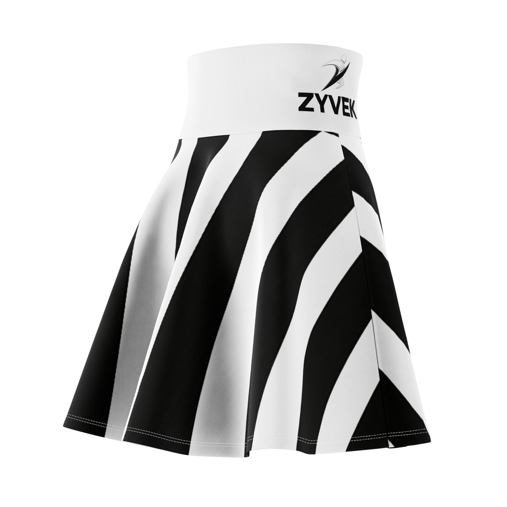ZYVEK Monochrome Wave Skater Skirt