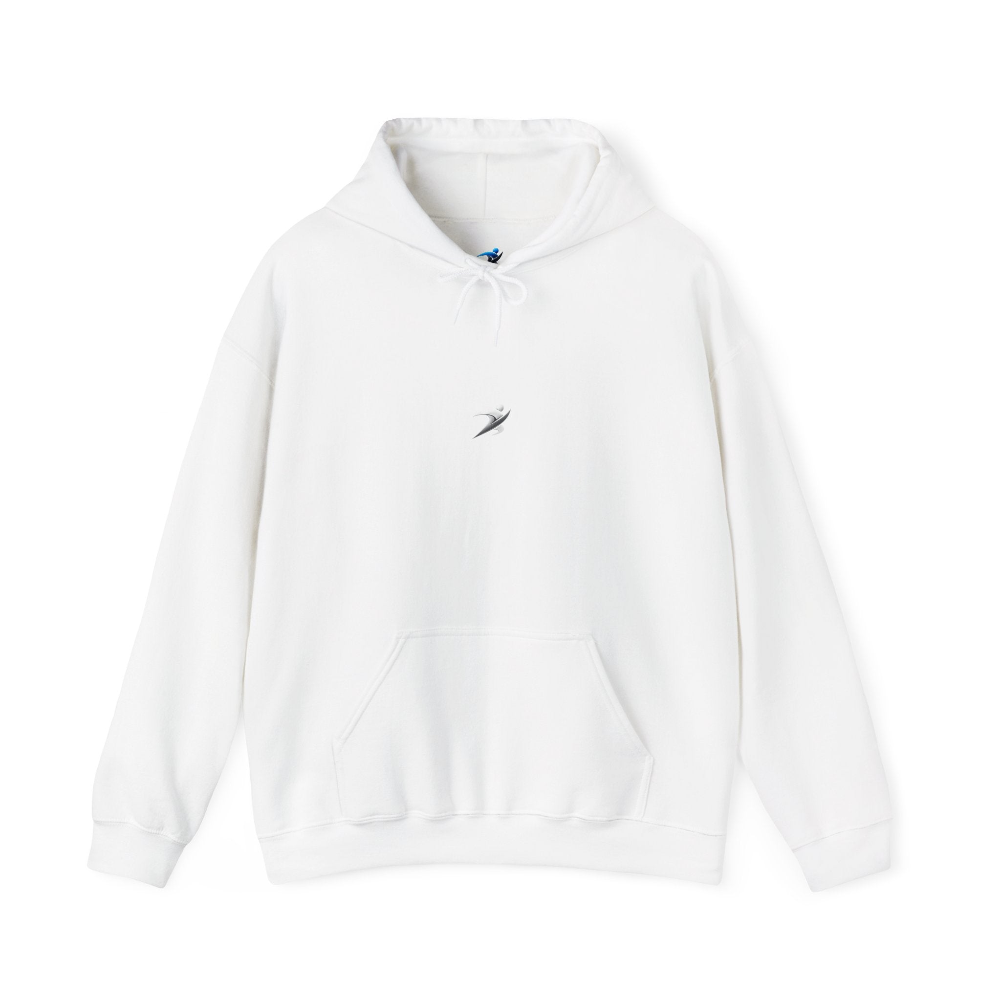 Minimal White Hoodie with Tiny Swift Bird Emblem