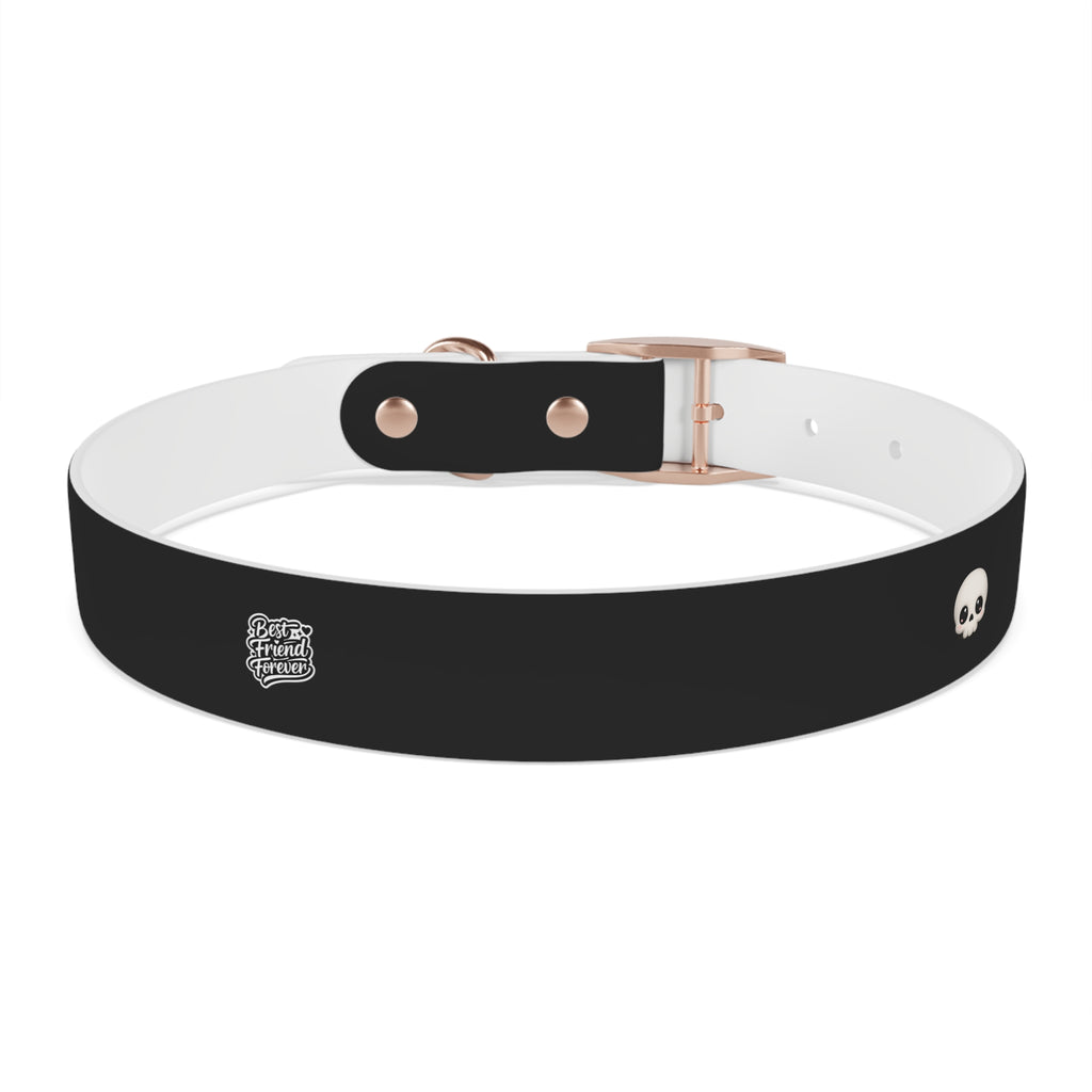ZYVEK Gothic “Best Friend Forever” Dog Collar – Minimal Skull Edition