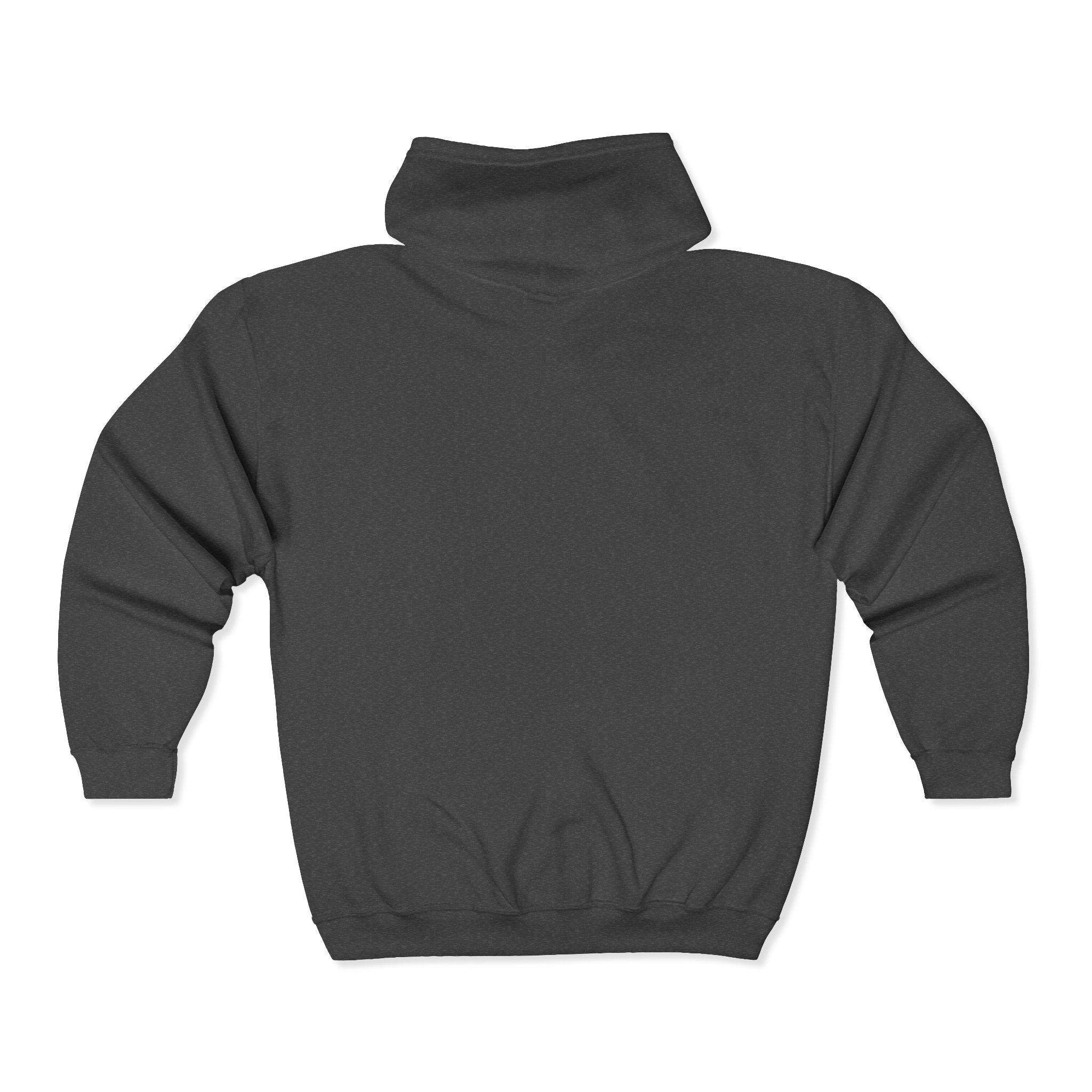 Minimal Blue Dolphin Zip Hoodie — Small Chest Logo Full‑Zip Sweatshirt