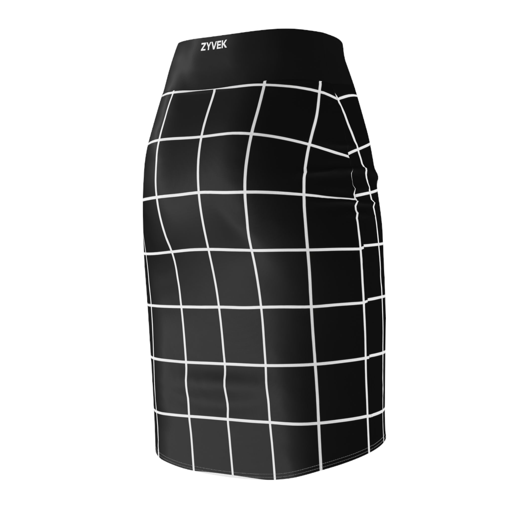 ZYVEK GridFit Pencil Skirt – Modern Minimalist Streetwear Skirt