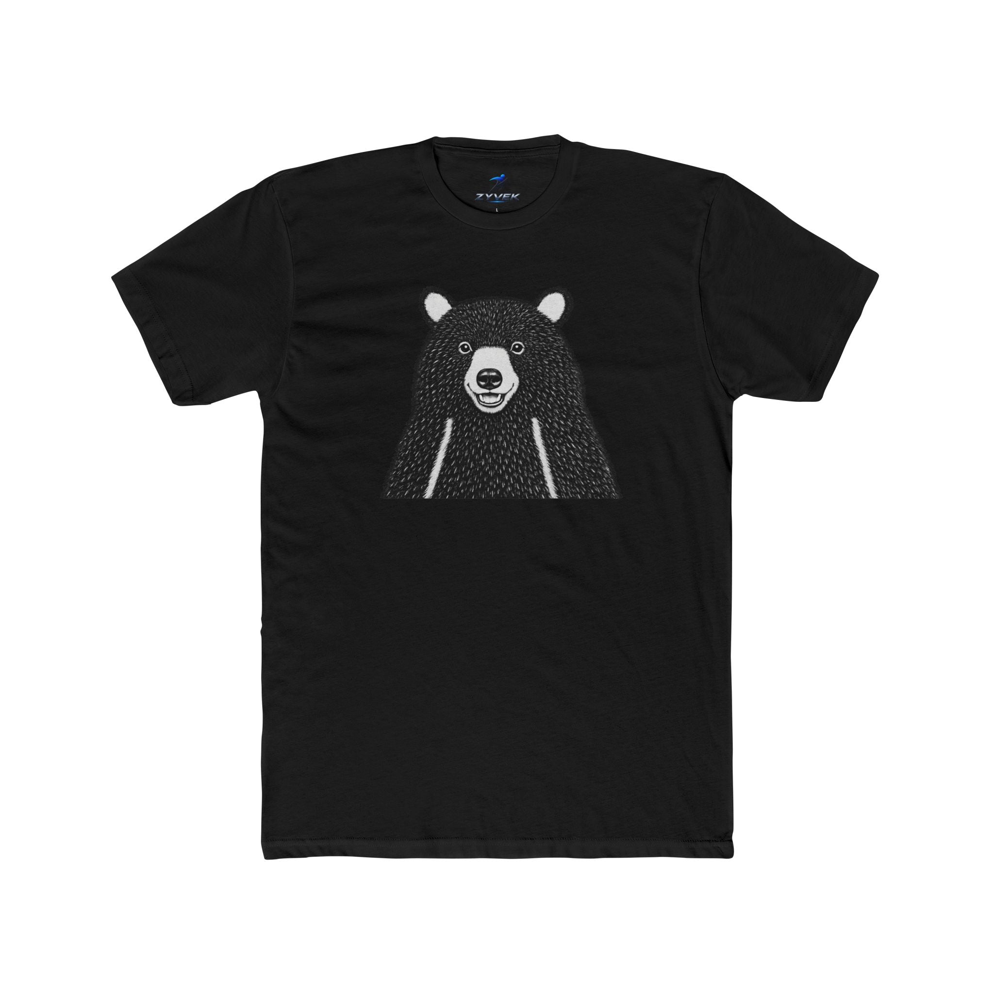 Smiling Black Bear Graphic Tee — Cute Bear Illustration T-Shirt