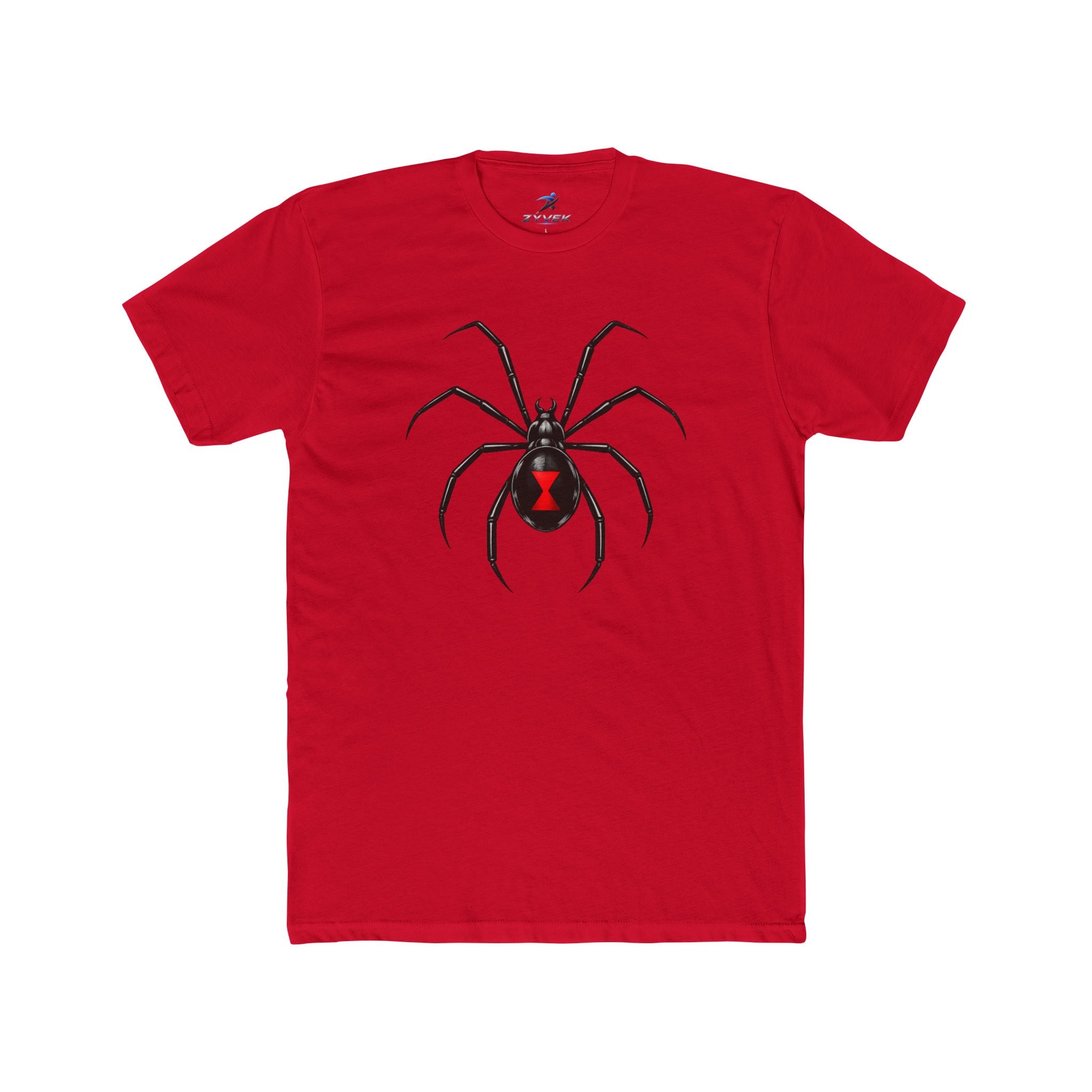 Black Widow Spider Tee - Red Hourglass Graphic T-Shirt