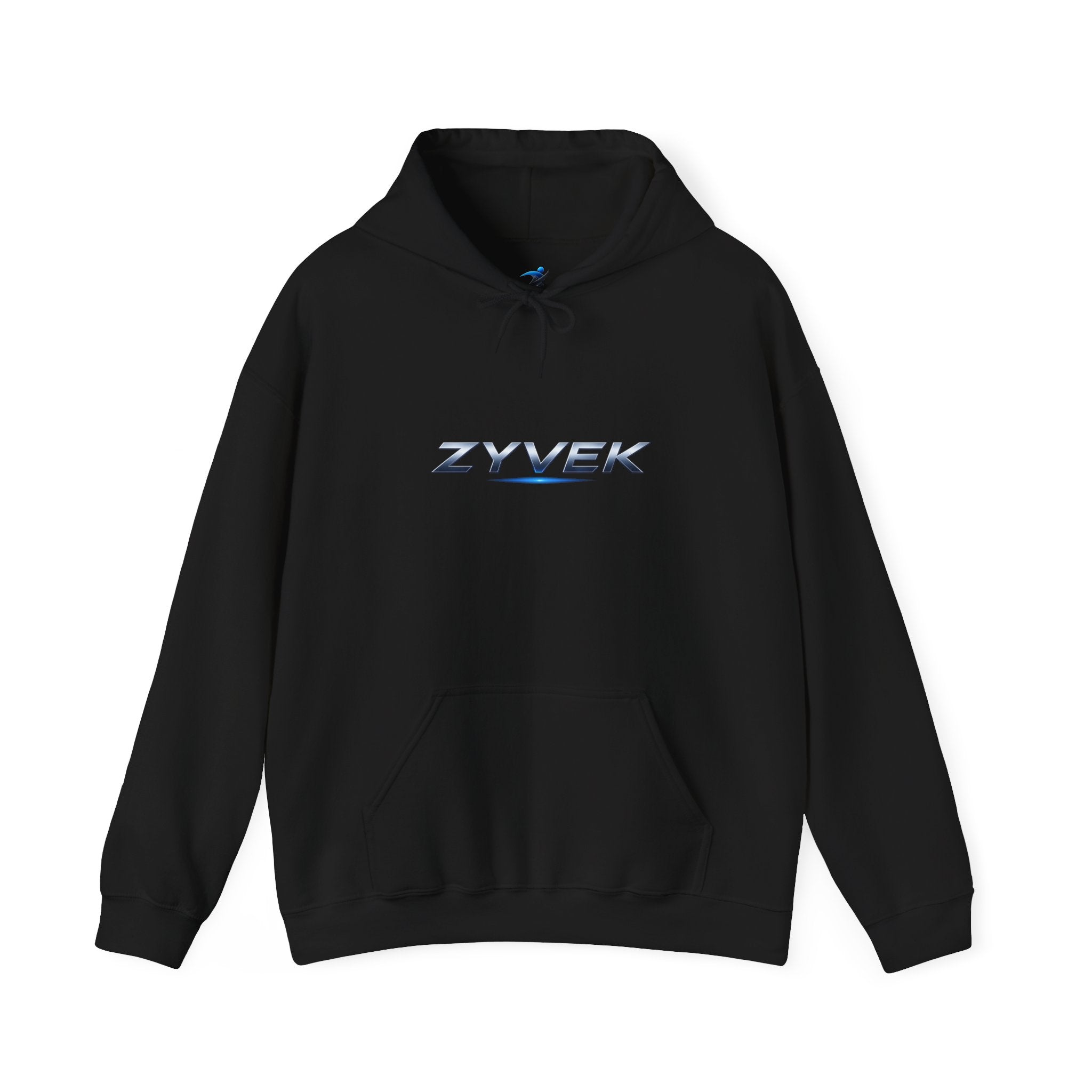 Zyvek Metallic Logo Hoodie — Minimal Tech Streetwear Pullover