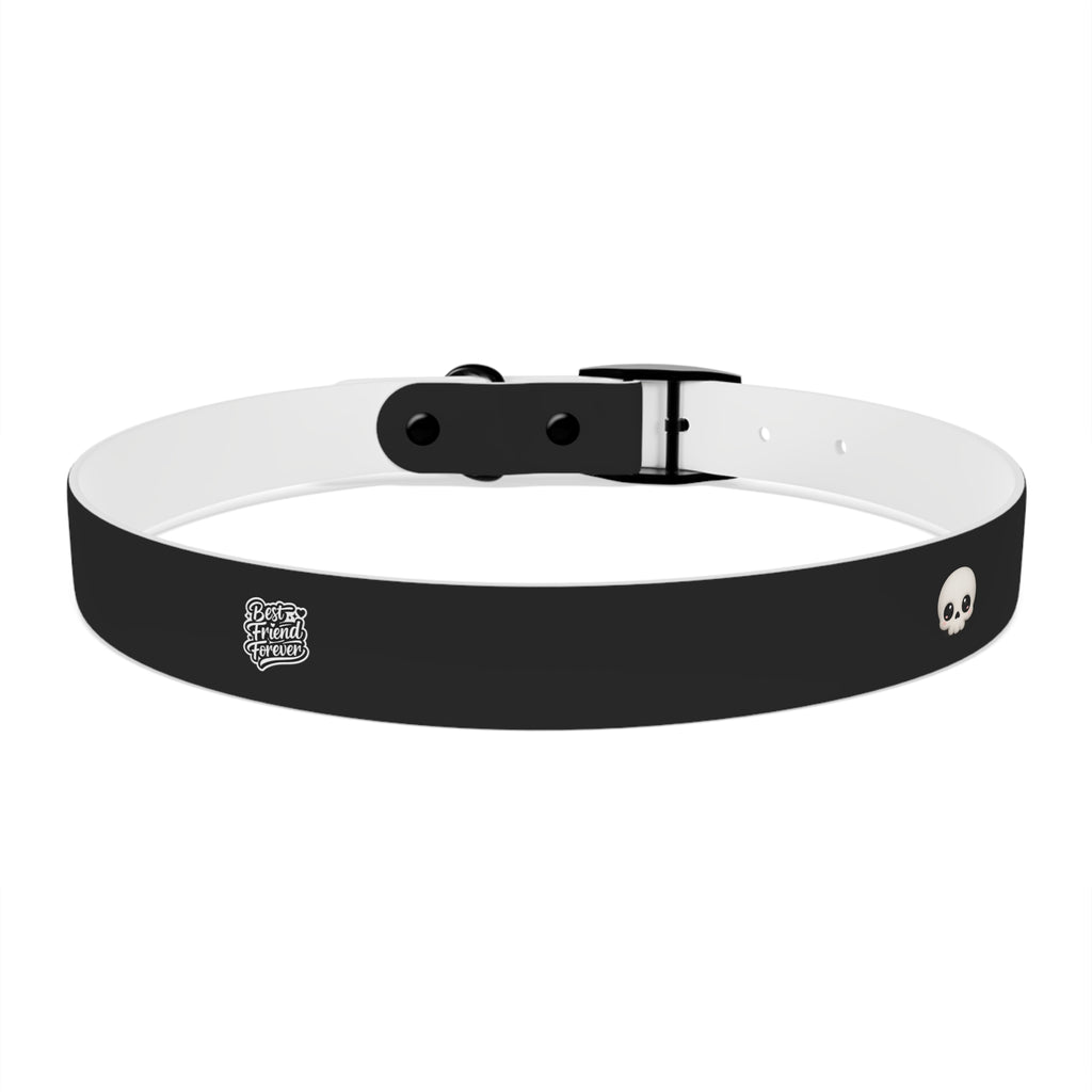 ZYVEK Gothic “Best Friend Forever” Dog Collar – Minimal Skull Edition