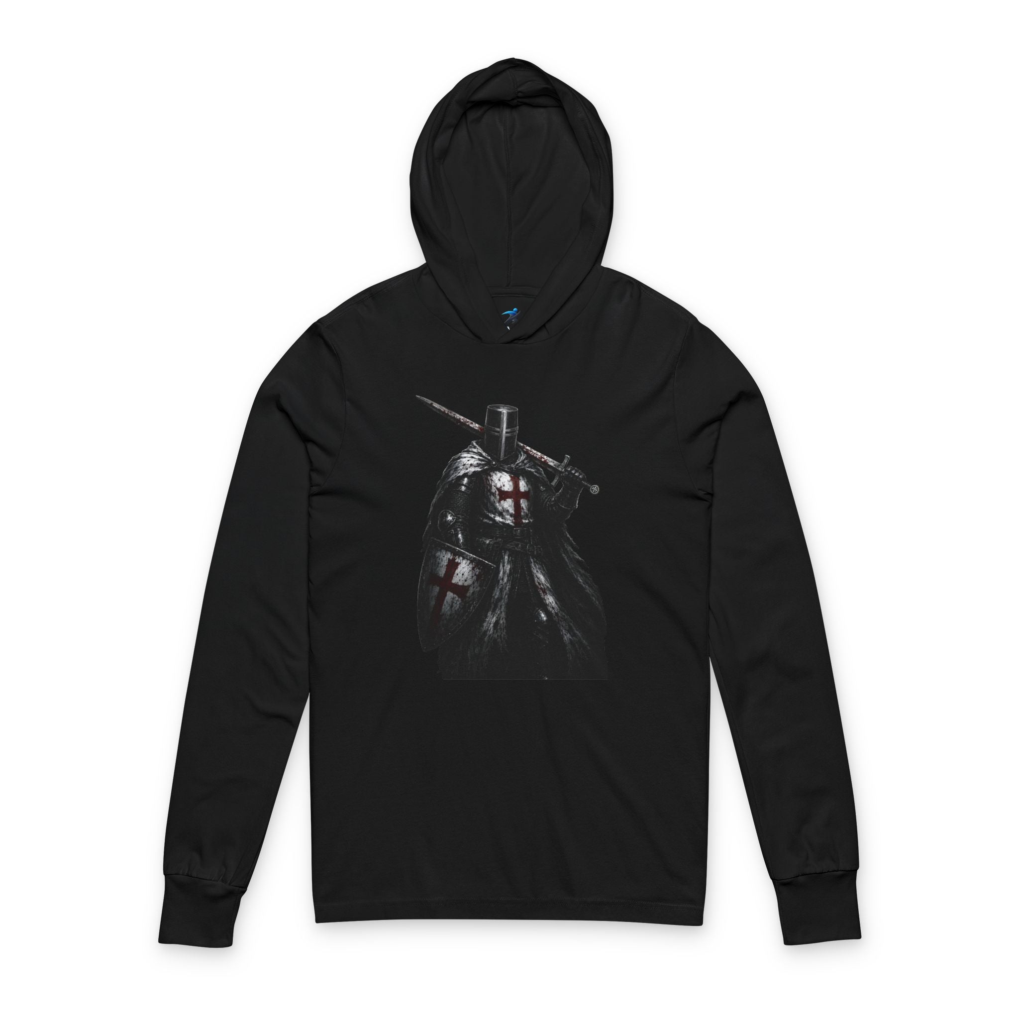 Medieval Knight Hooded Tee — Dark Crusader Graphic Long Sleeve