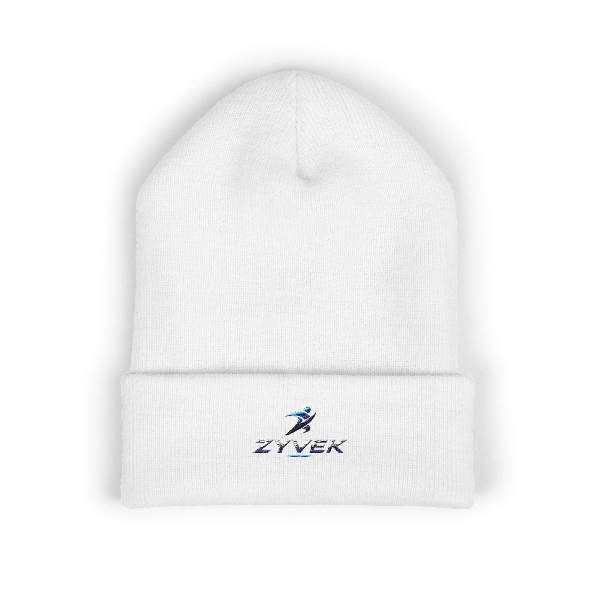 Embroidered Winter Beanie — Blue Wave Surfer Cuffed Hat