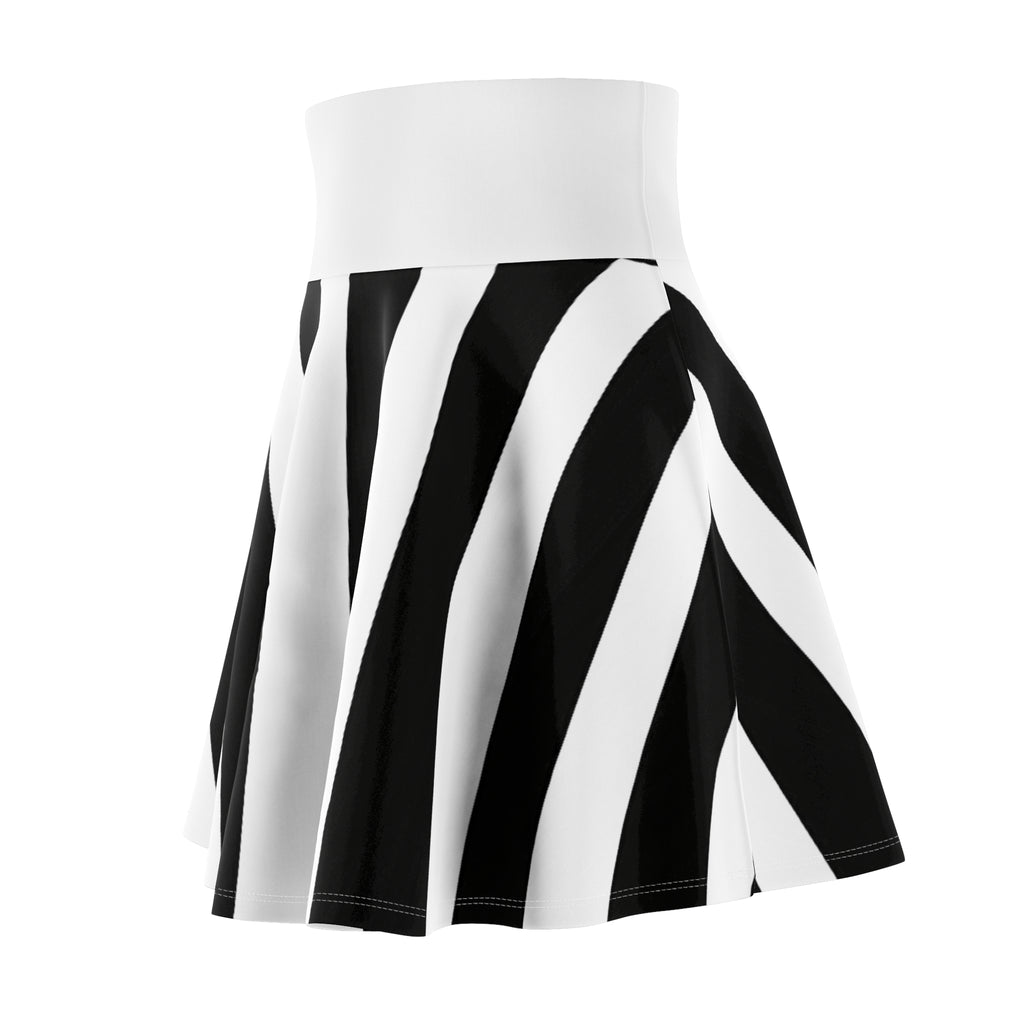ZYVEK Monochrome Wave Skater Skirt