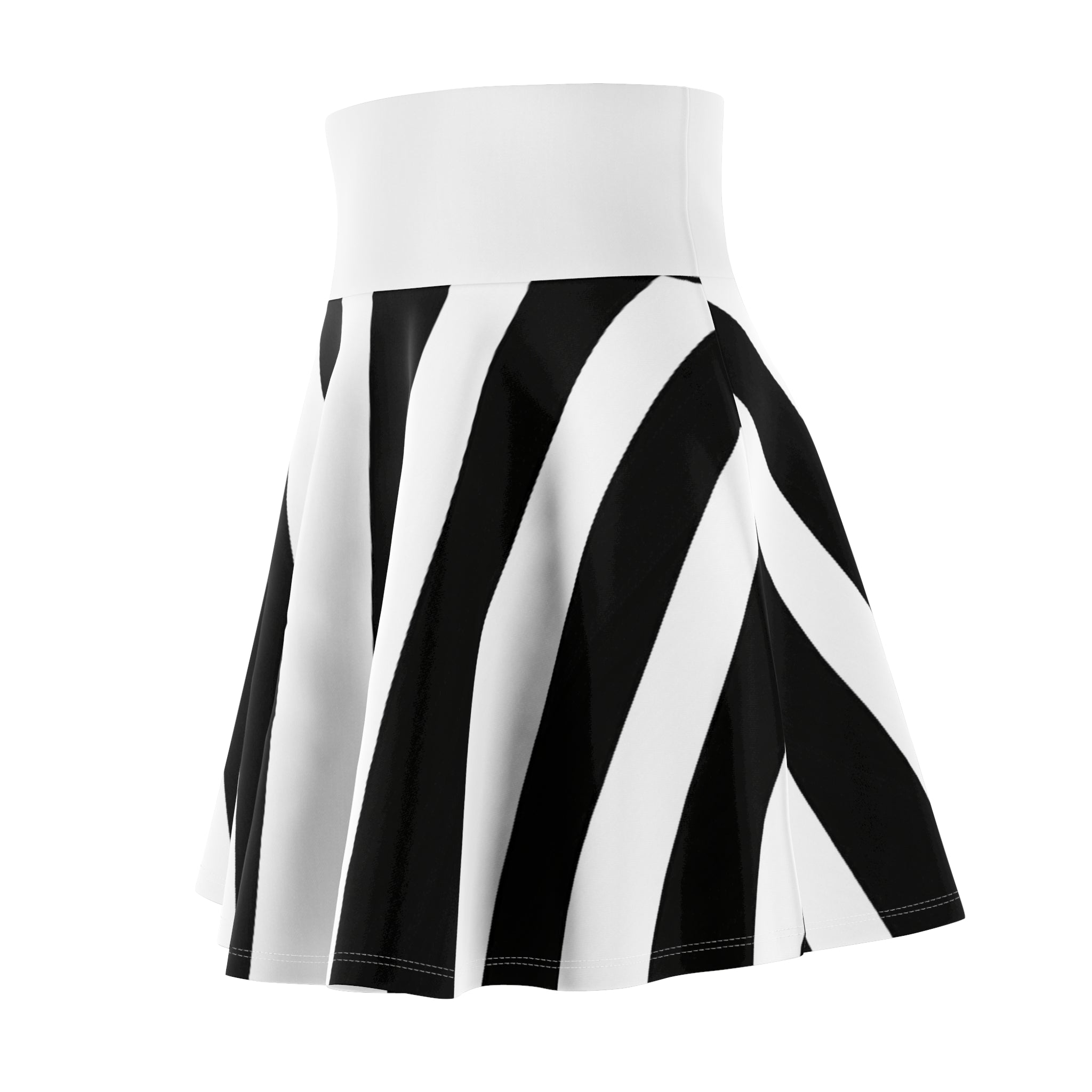 ZYVEK Monochrome Wave Skater Skirt