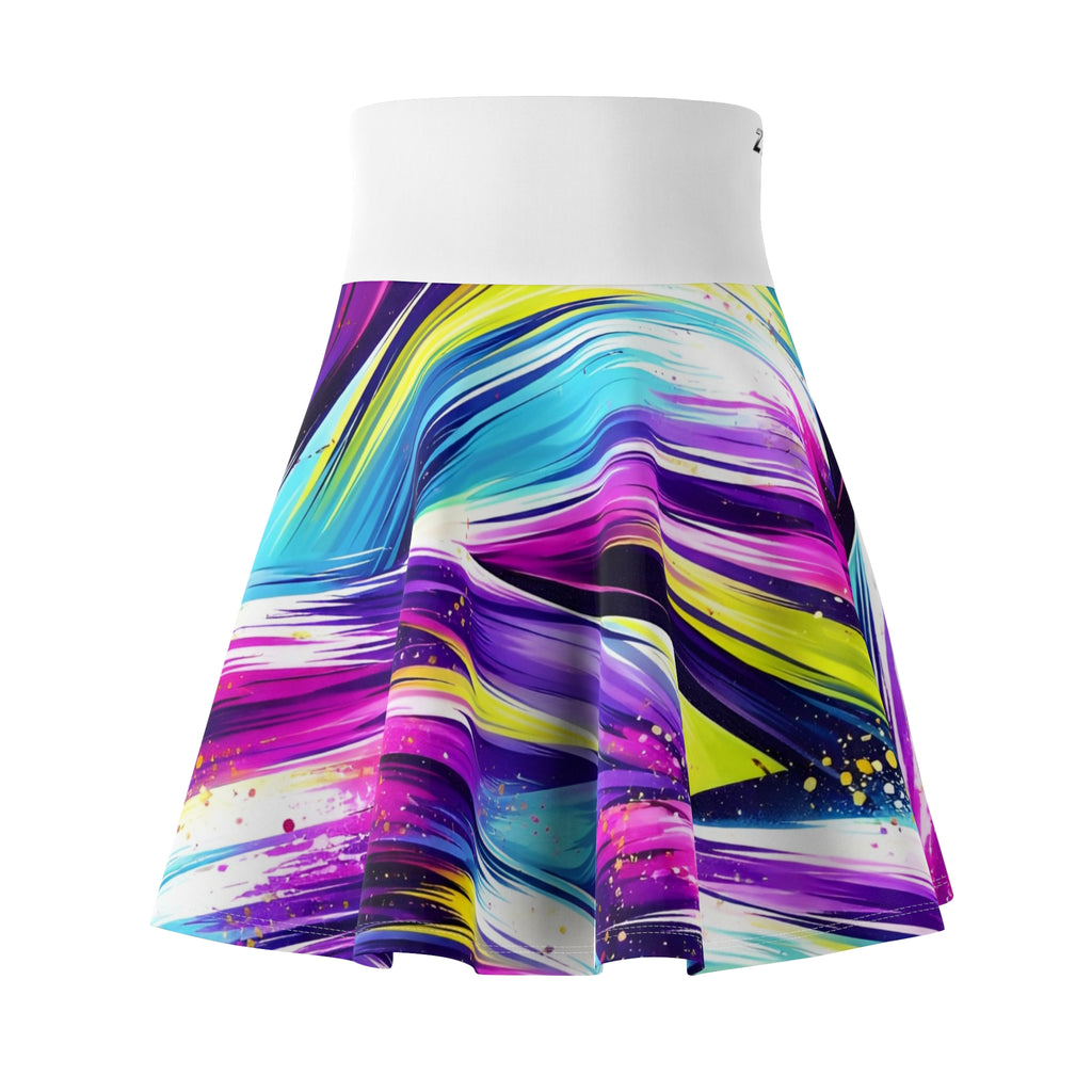 ZYVEK Neon Wave Skater Skirt