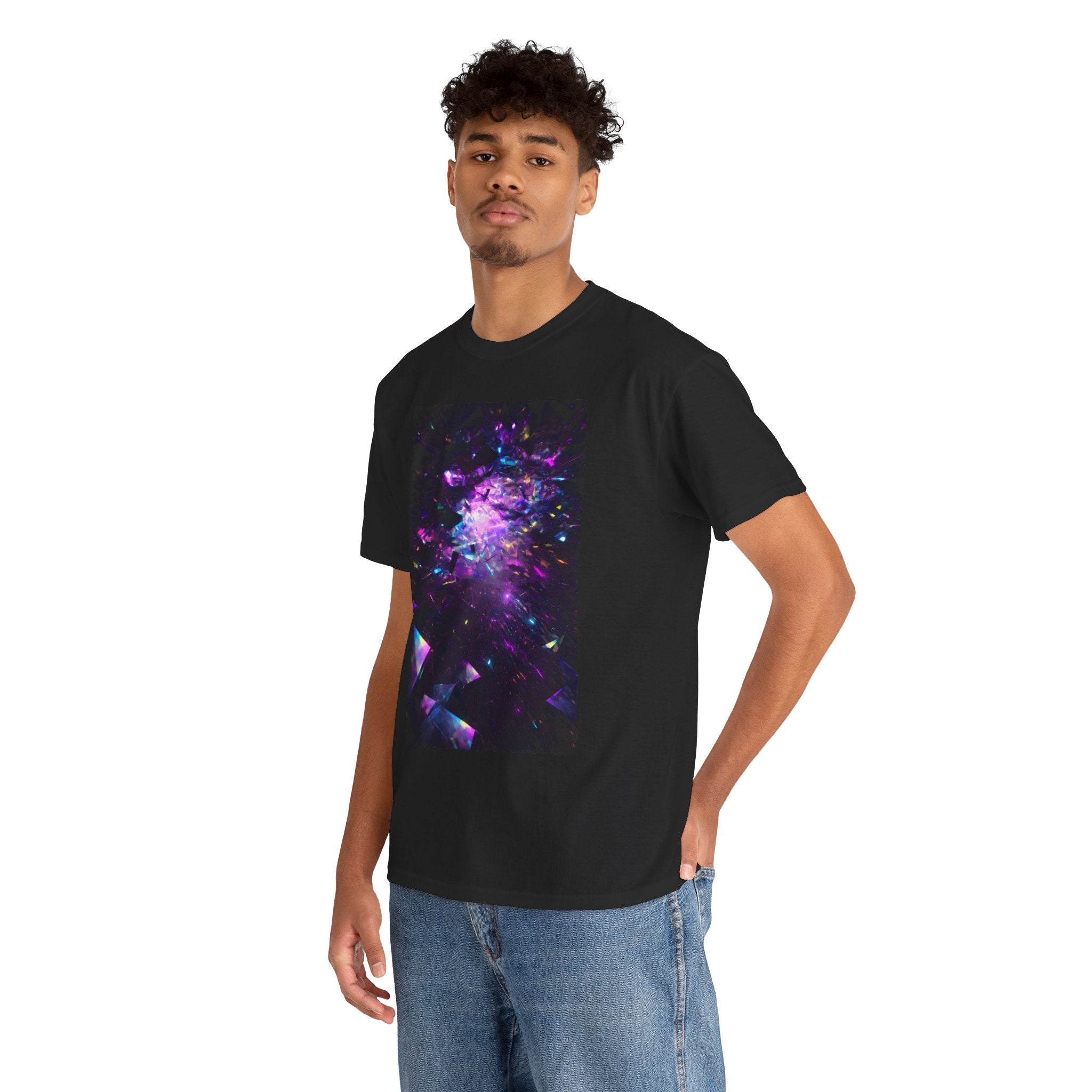 Galaxy Prism Tee — Neon Cosmic Space Graphic T-Shirt