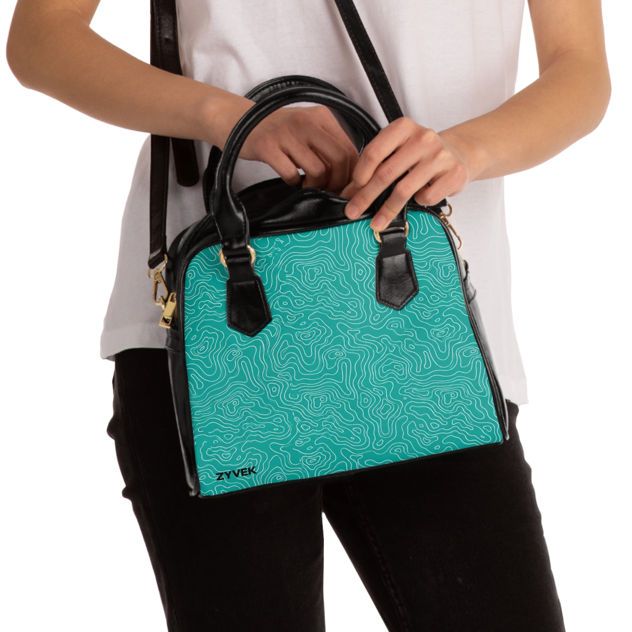 ZYVEK Topography Handbag – Aqua Edition