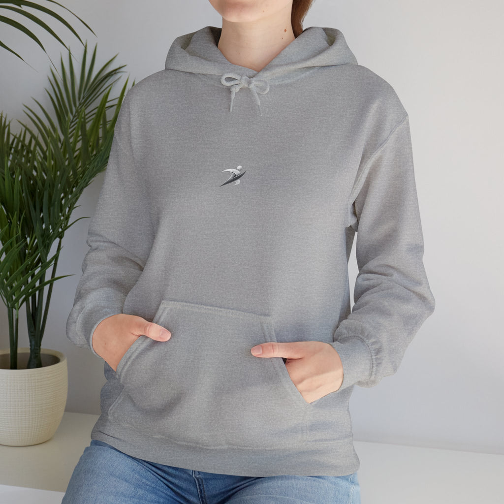 Minimal White Hoodie with Tiny Swift Bird Emblem