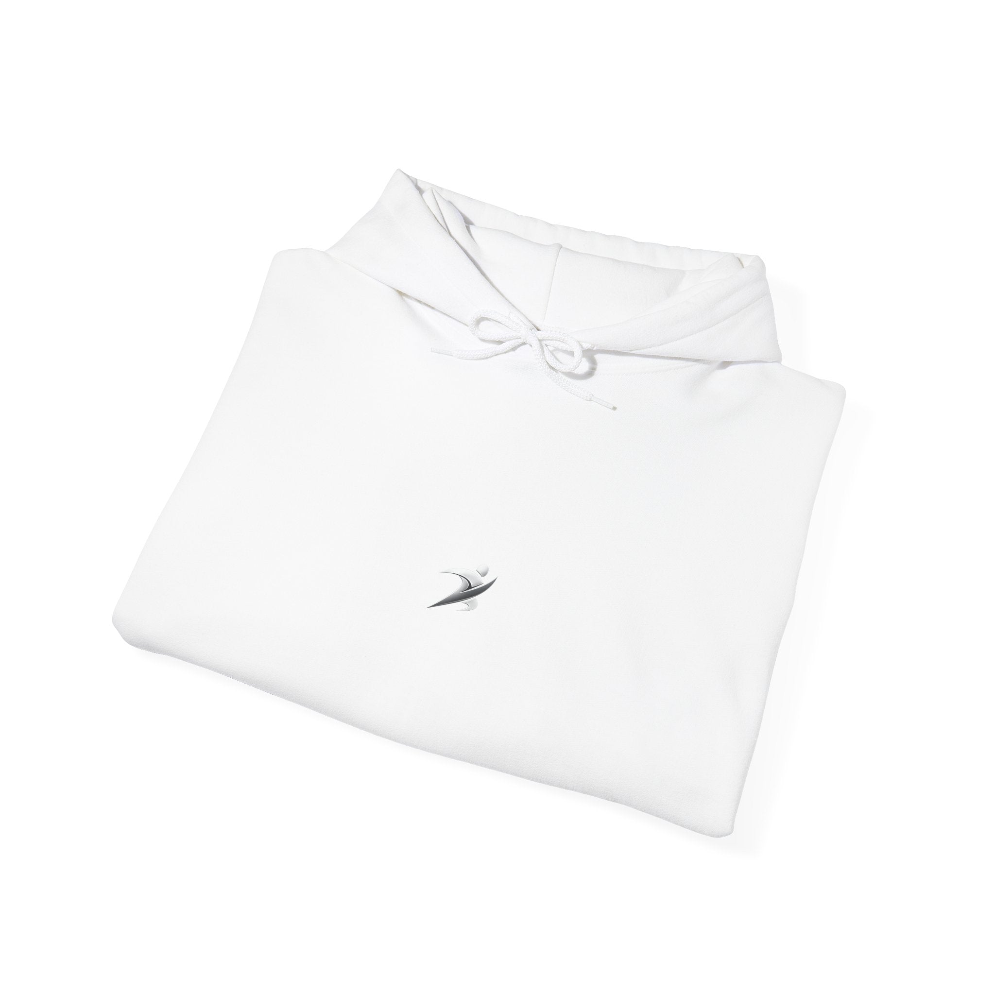 Minimal White Hoodie with Tiny Swift Bird Emblem
