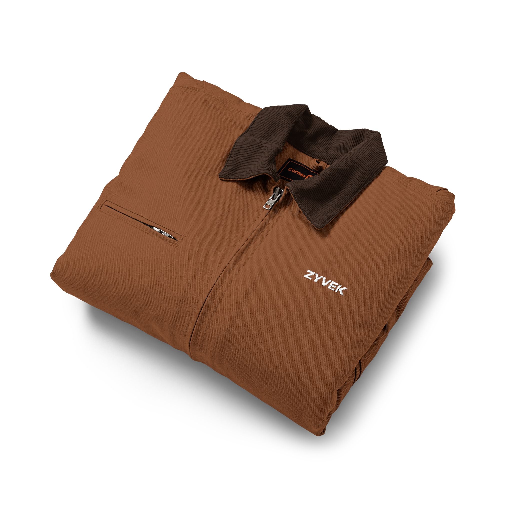 Duck Cloth Work Jacket – Durable Black Zip-Up Workwear