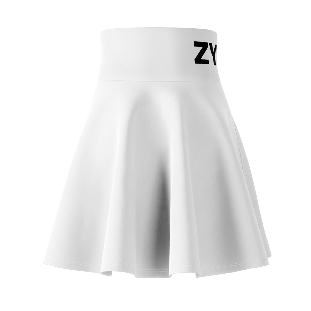 Women's Graphic Skater Skirt — Minimal High-Waist Text Accent