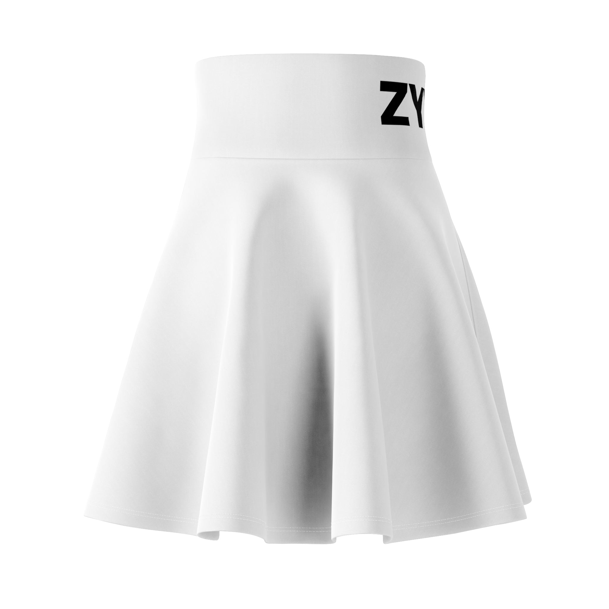 Women's Graphic Skater Skirt — Minimal High-Waist Text Accent