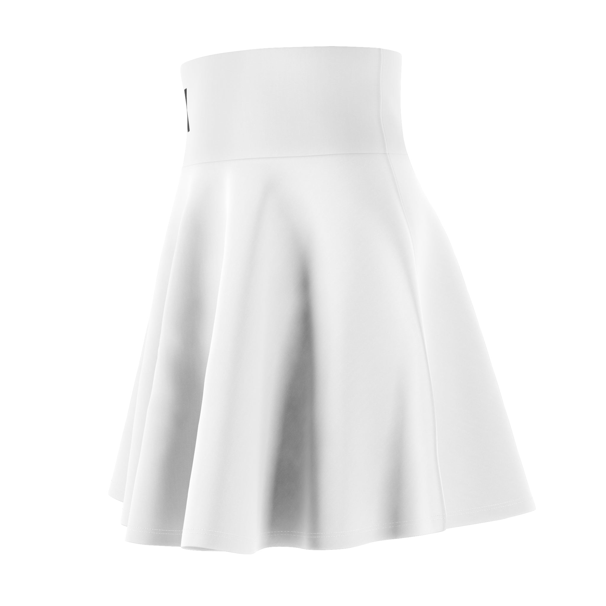 Women's Graphic Skater Skirt — Minimal High-Waist Text Accent