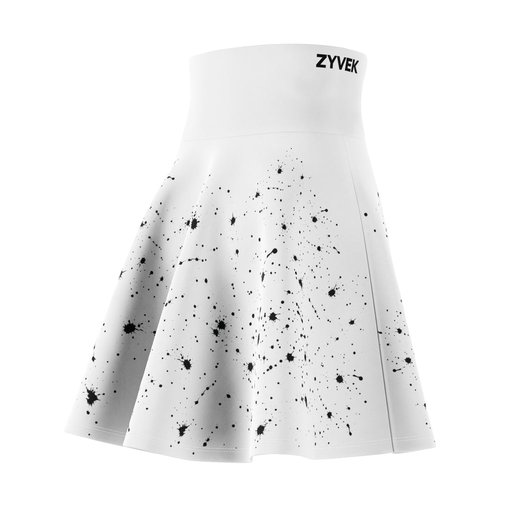 ZYVEK InkFlow Skater Skirt – Artistic Minimalist Streetwear