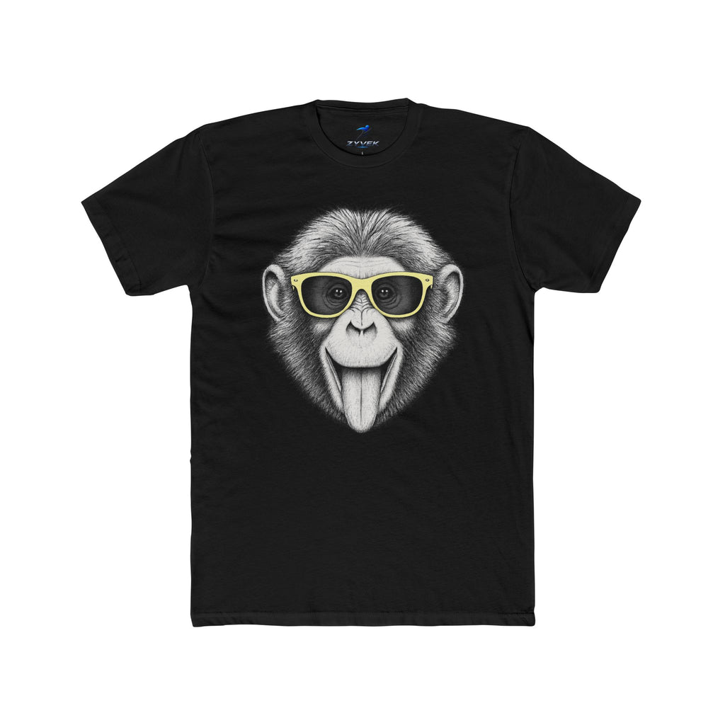 Chimp with Sunglasses Graphic Tee — Playful Monkey Face T-Shirt