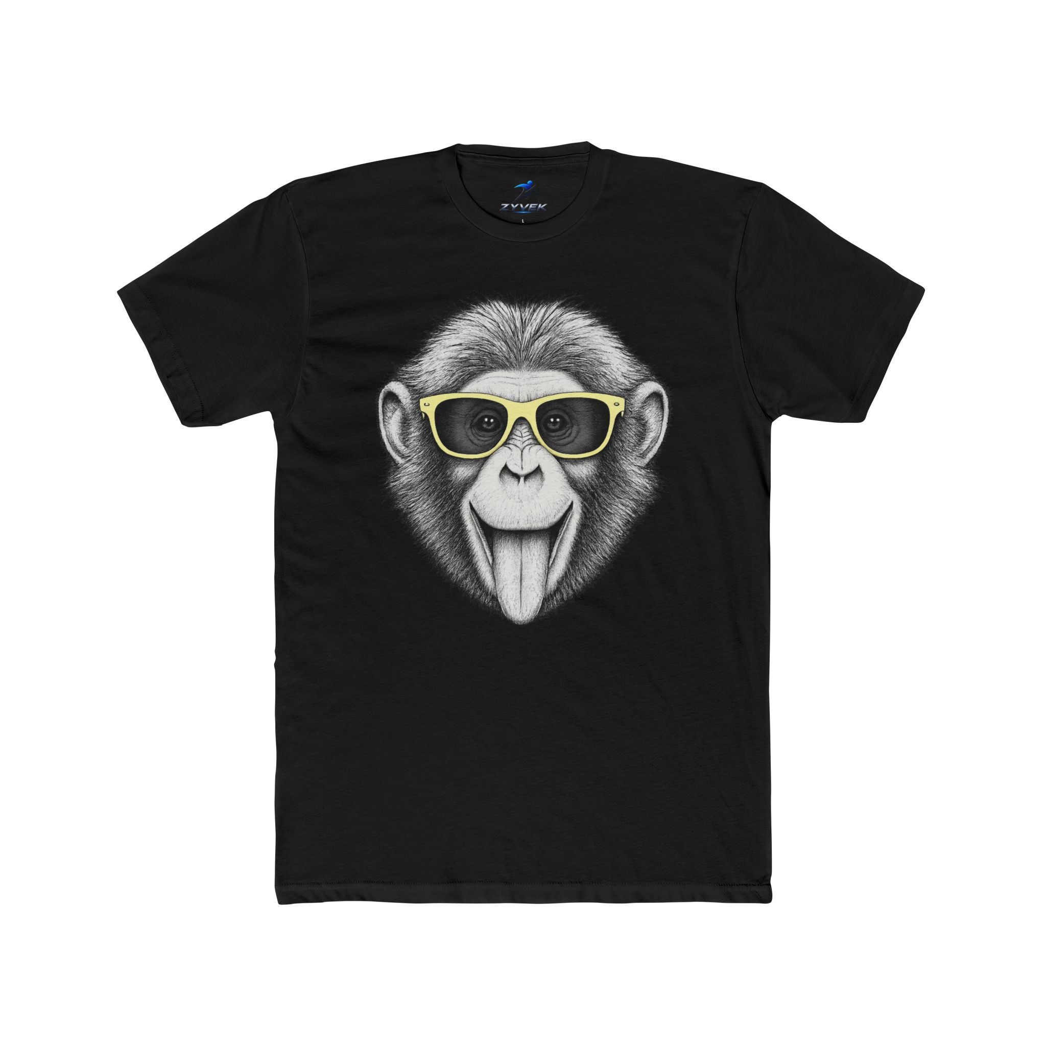 Chimp with Sunglasses Graphic Tee — Playful Monkey Face T-Shirt