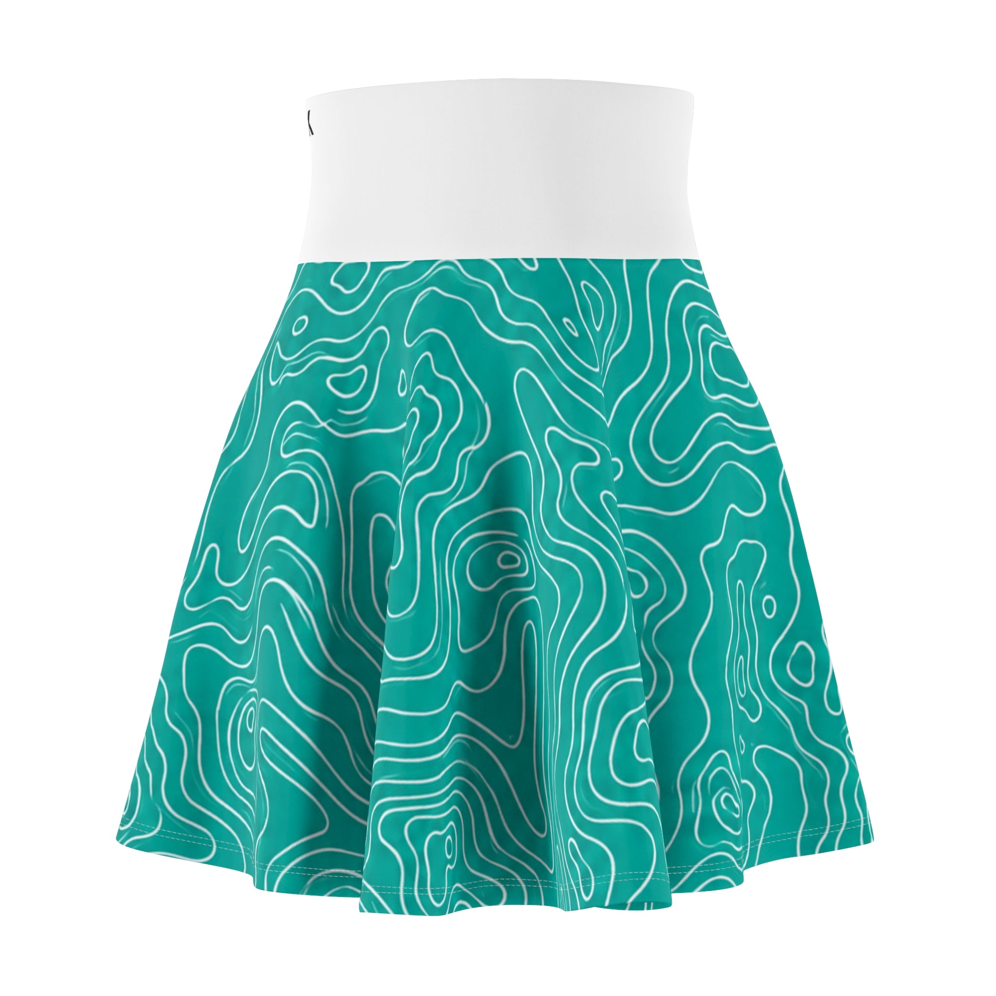 ZYVEK Topography Wave Skater Skirt – White Waist Edition