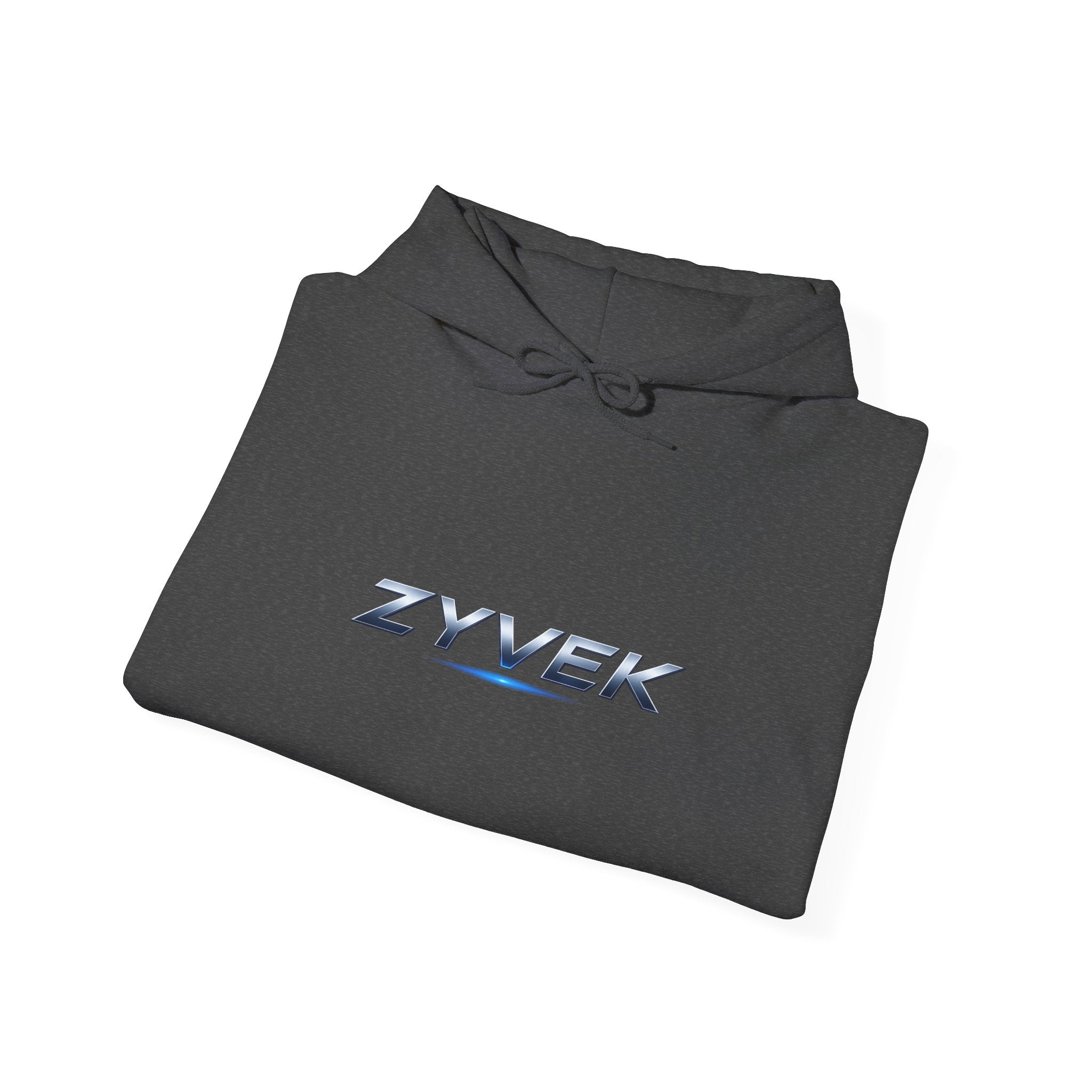 Zyvek Metallic Logo Hoodie — Minimal Tech Streetwear Pullover