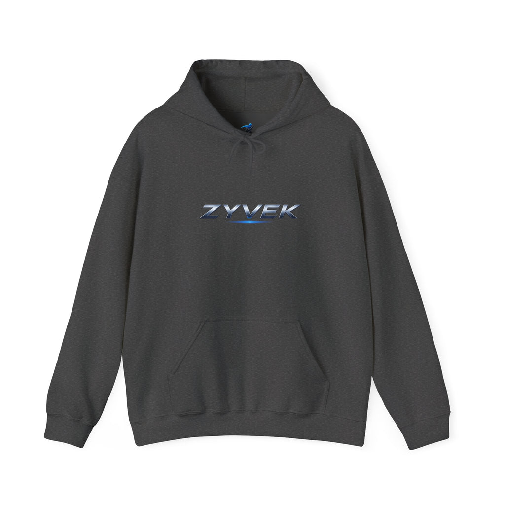 Zyvek Metallic Logo Hoodie — Minimal Tech Streetwear Pullover