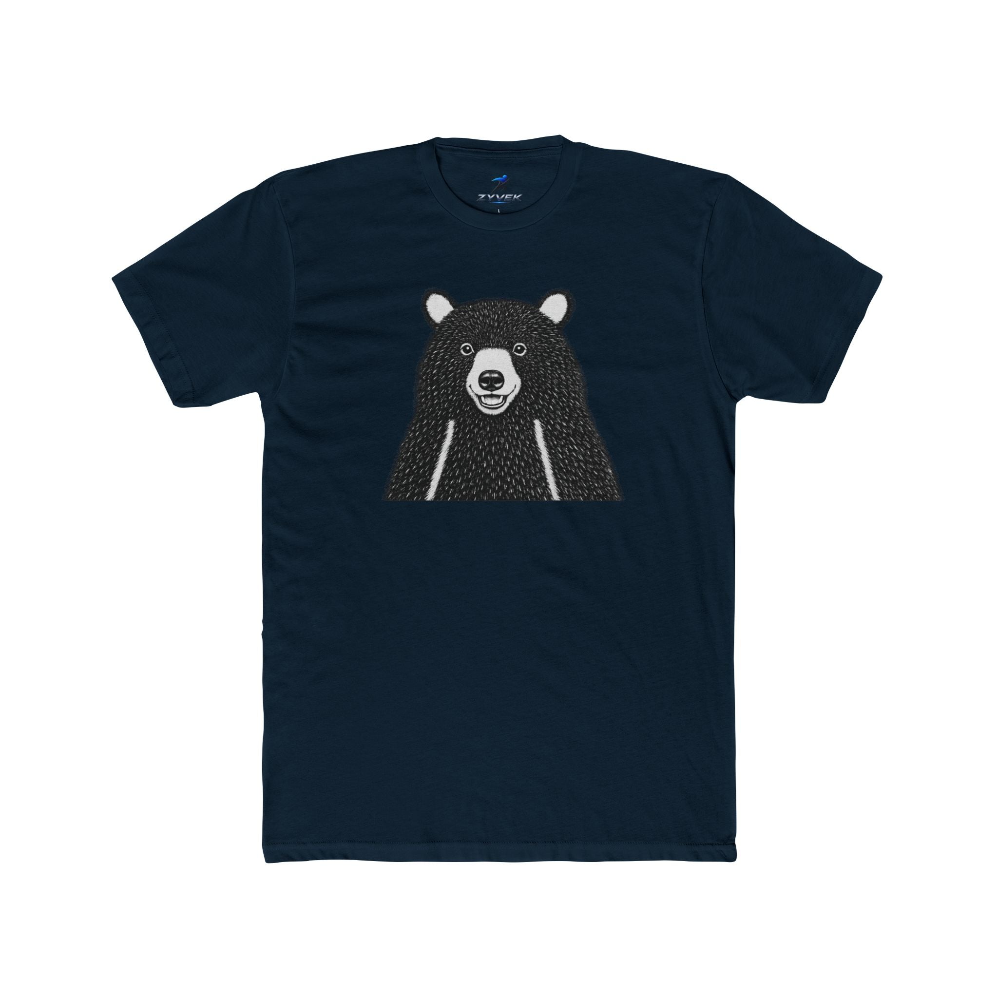 Smiling Black Bear Graphic Tee — Cute Bear Illustration T-Shirt