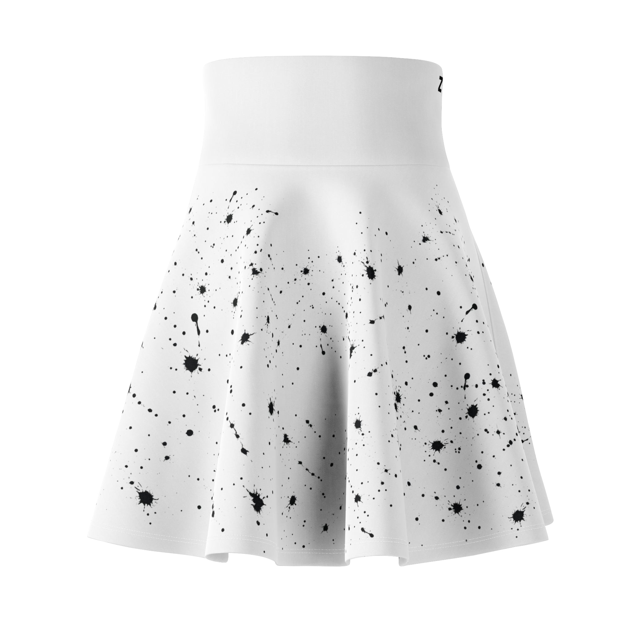 ZYVEK InkFlow Skater Skirt – Artistic Minimalist Streetwear