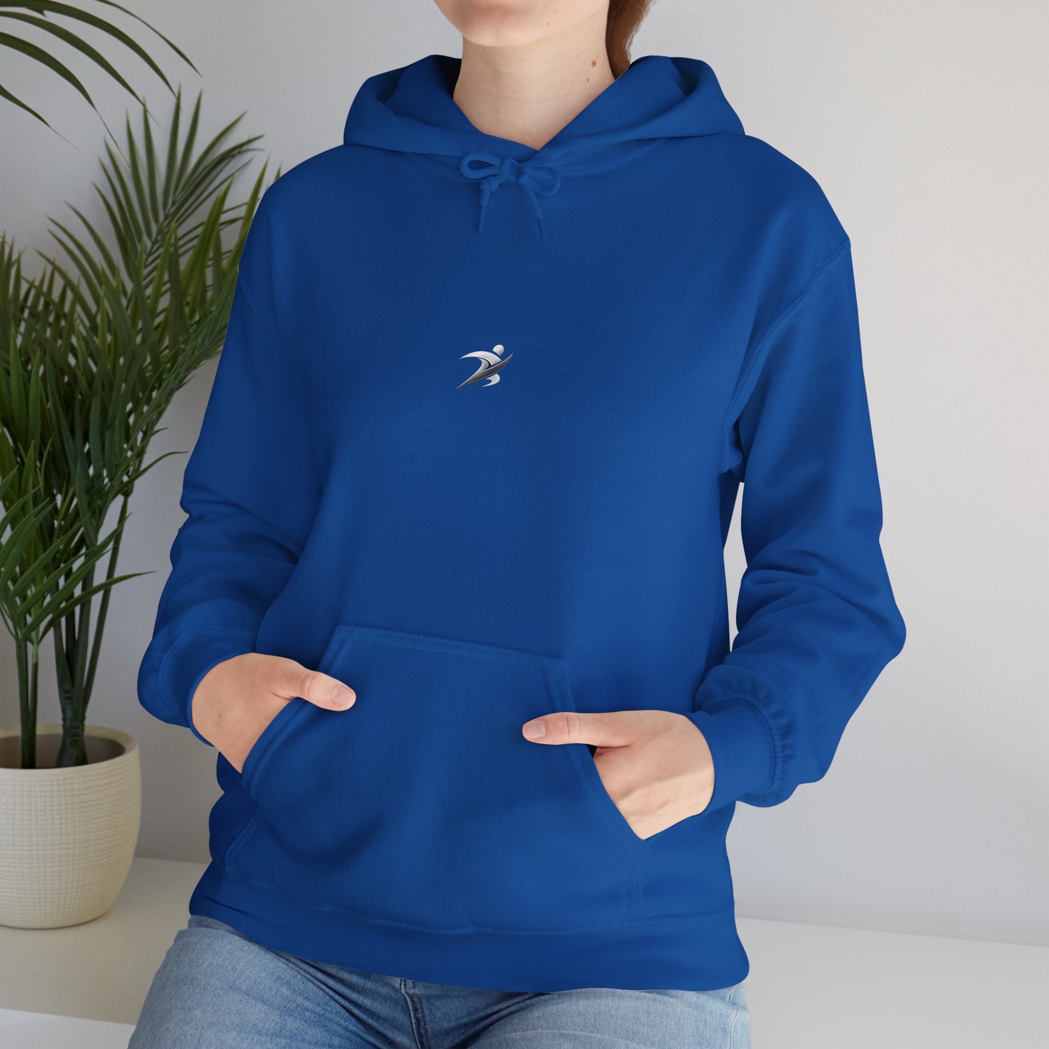 Minimal White Hoodie with Tiny Swift Bird Emblem